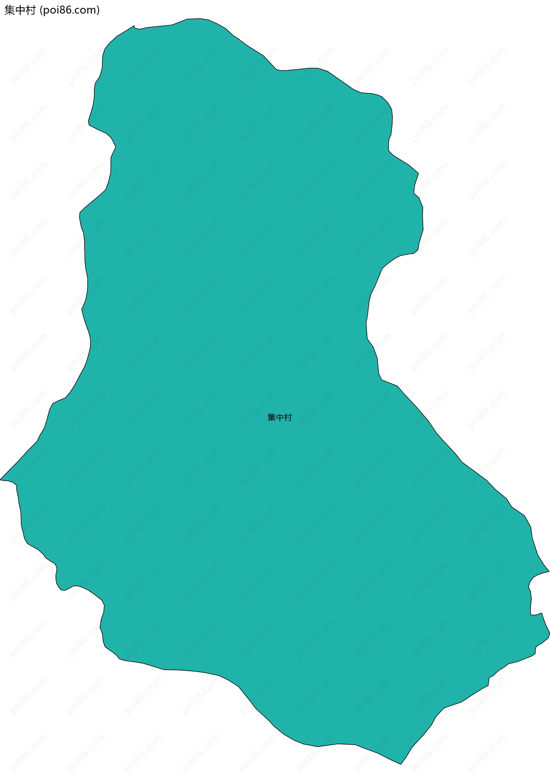 集中村边界地图