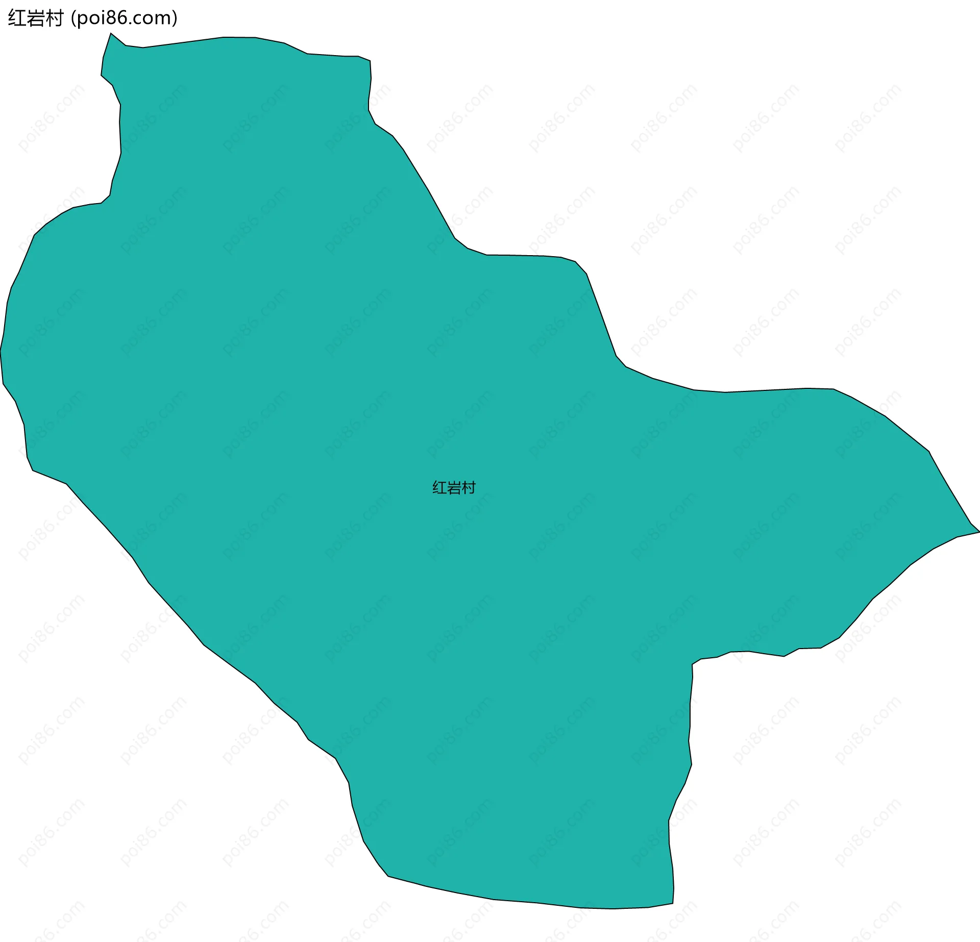 红岩村边界地图