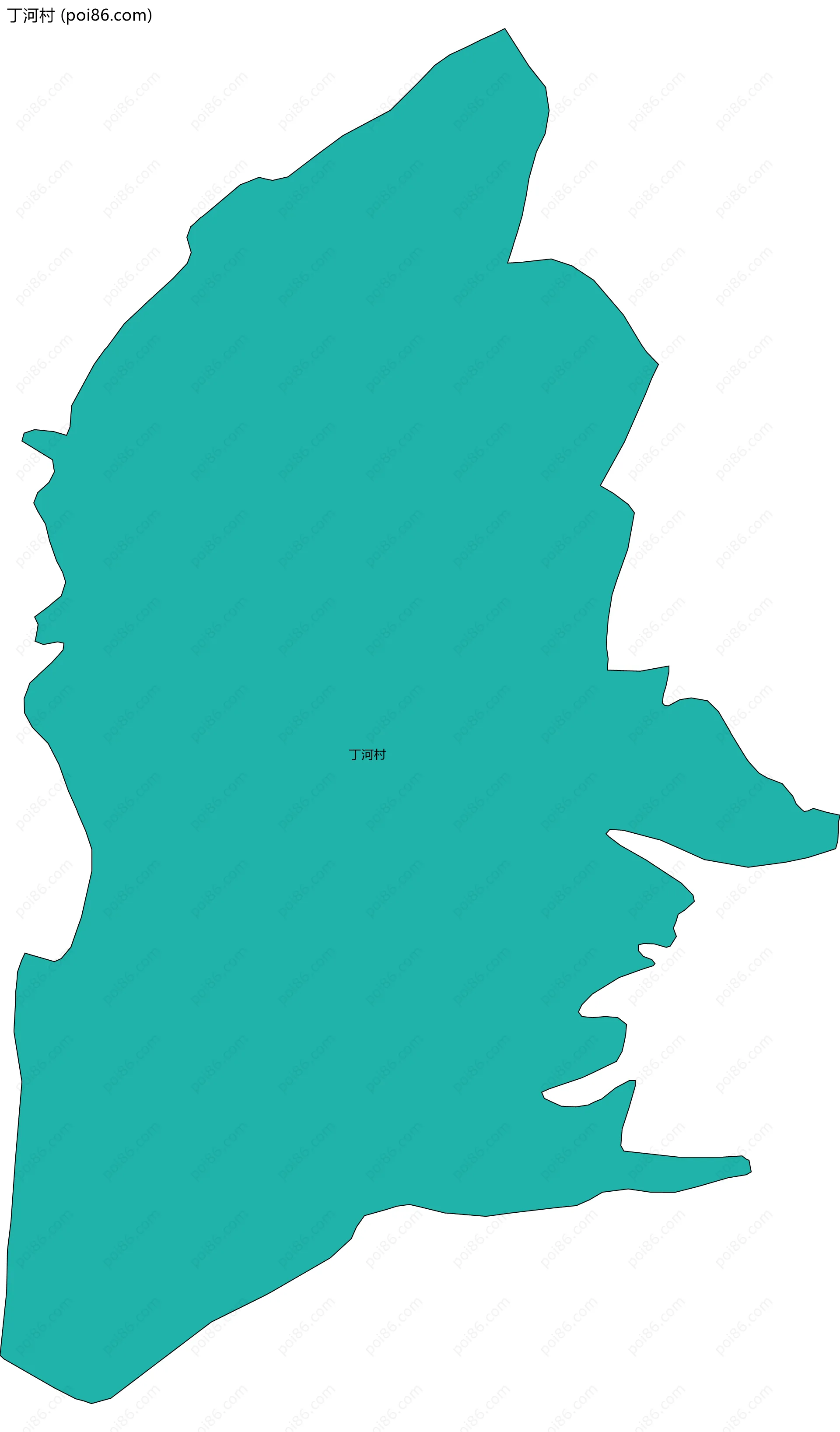 丁河村边界地图