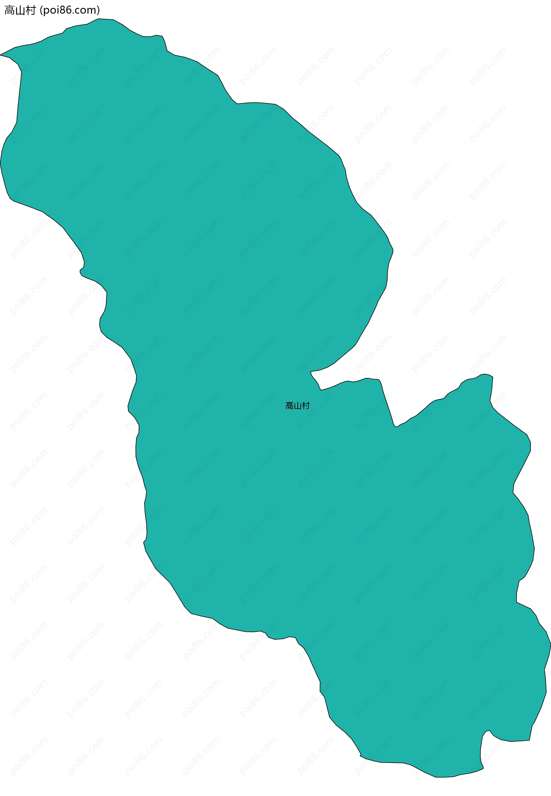 高山村边界地图