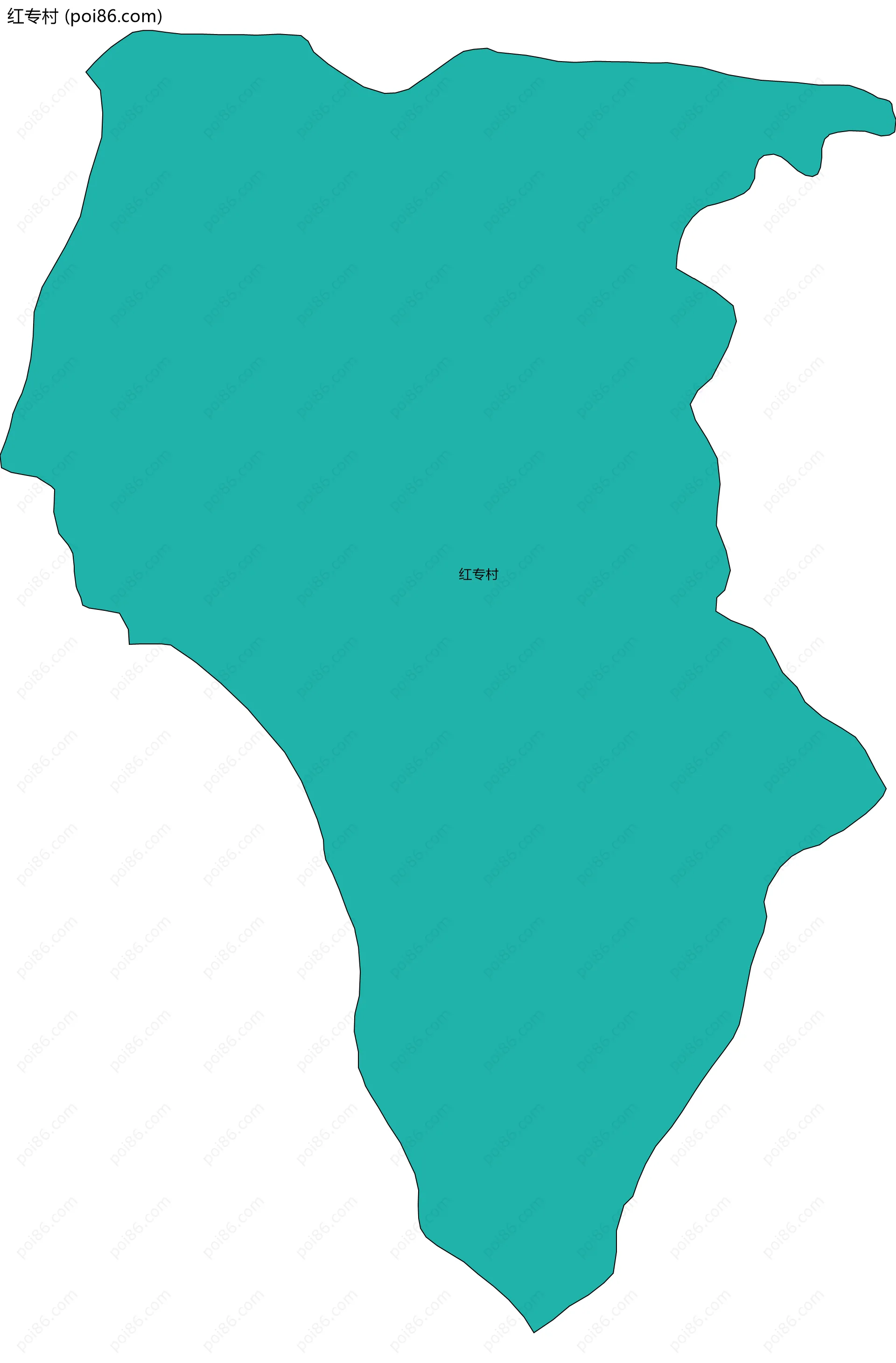 红专村边界地图