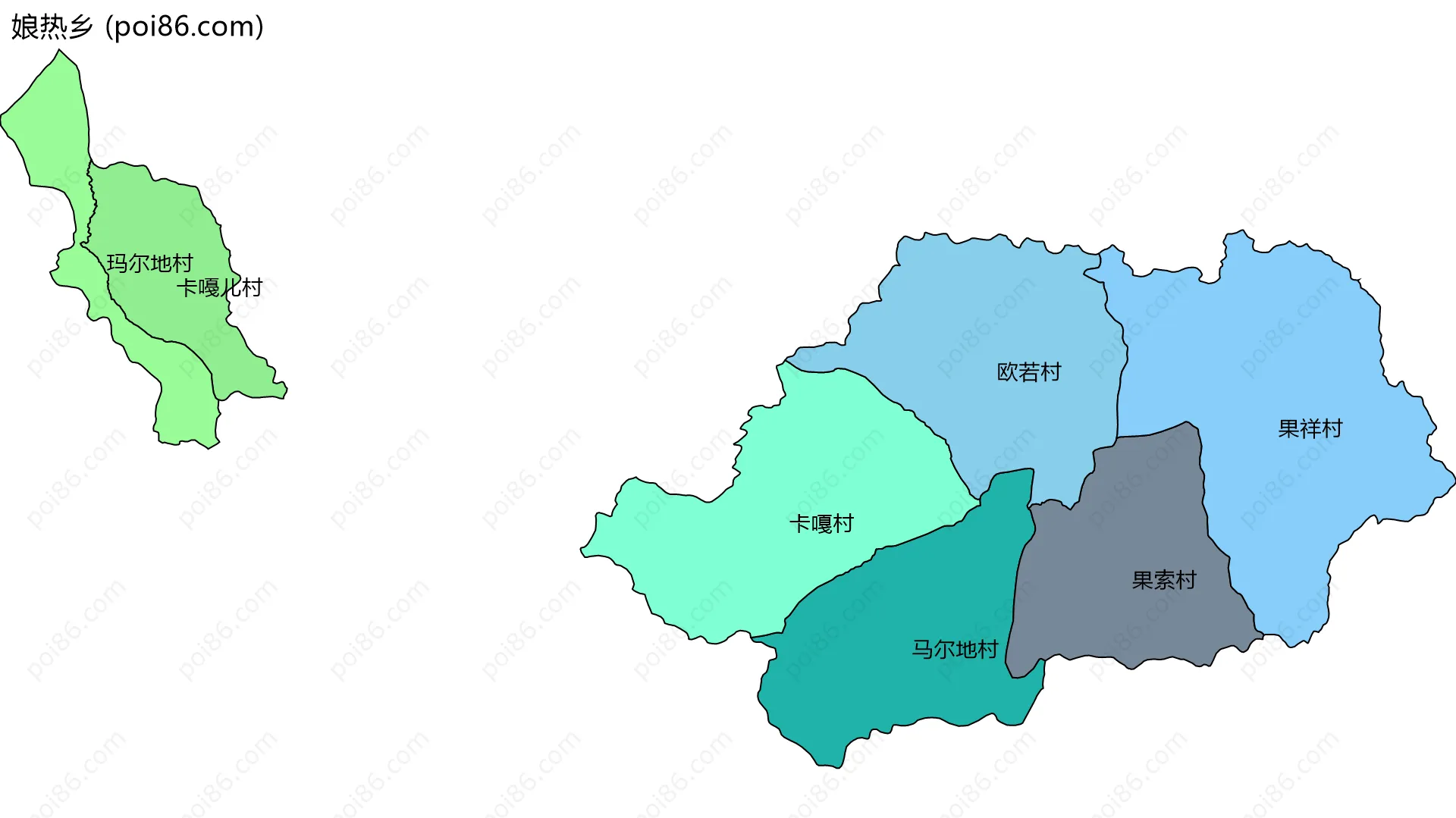 娘热乡边界地图(五级行政区划)