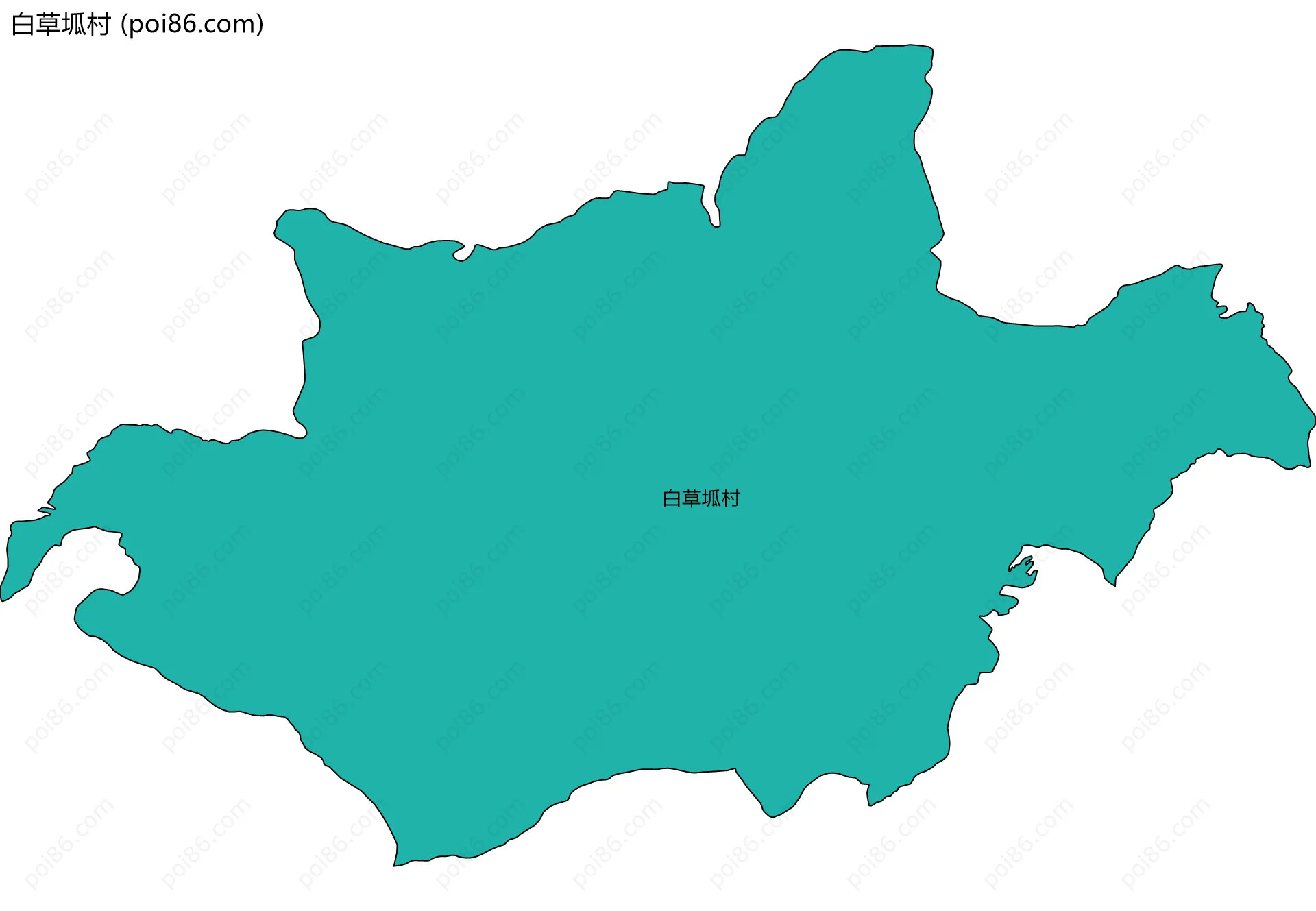 白草坬村边界地图