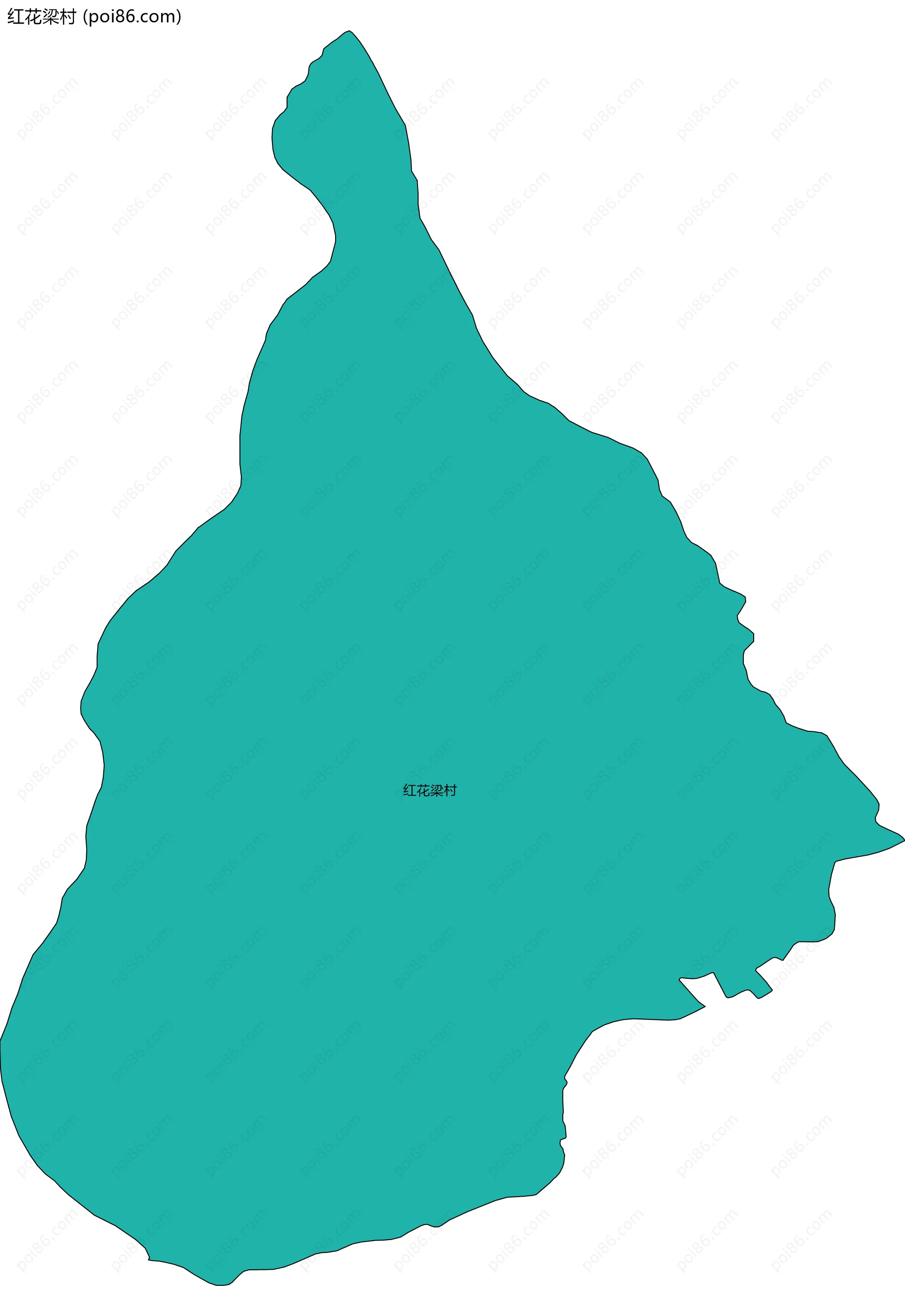 红花梁村边界地图