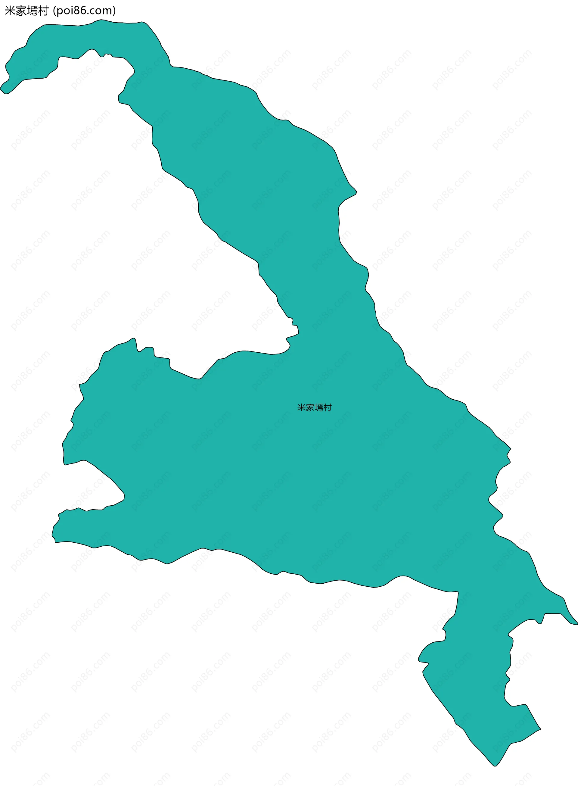米家墕村边界地图