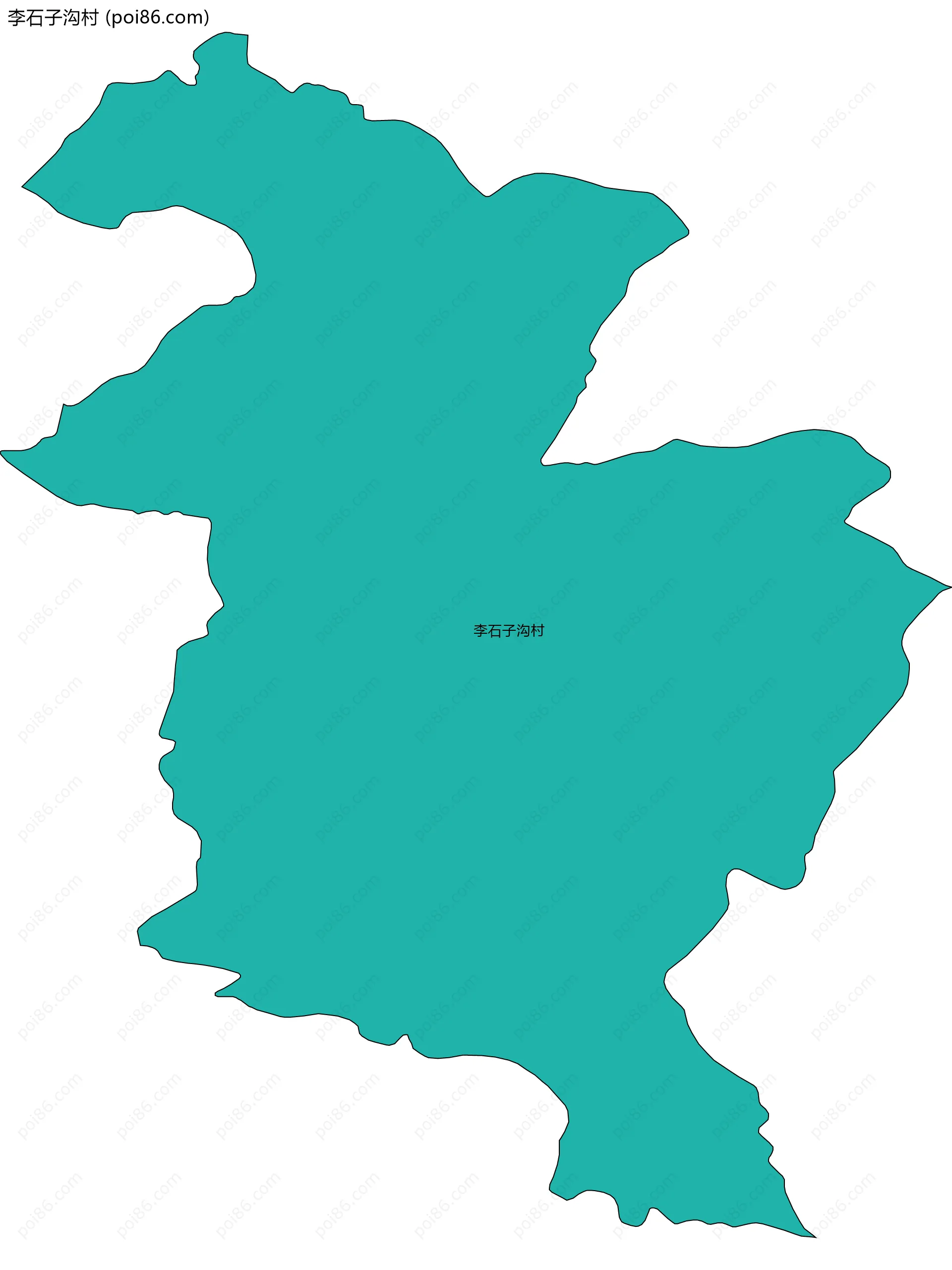 李石子沟村边界地图