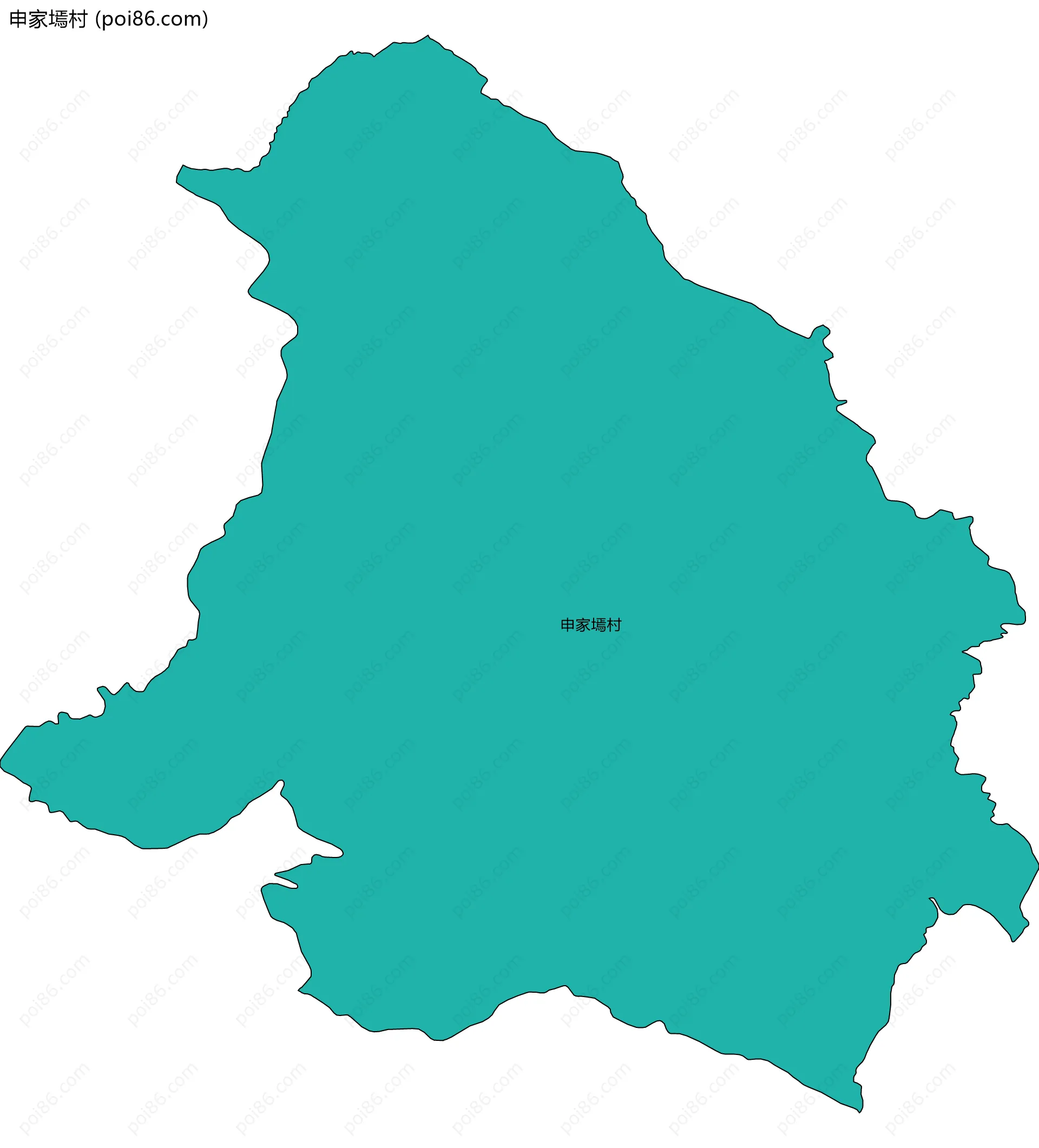 申家墕村边界地图