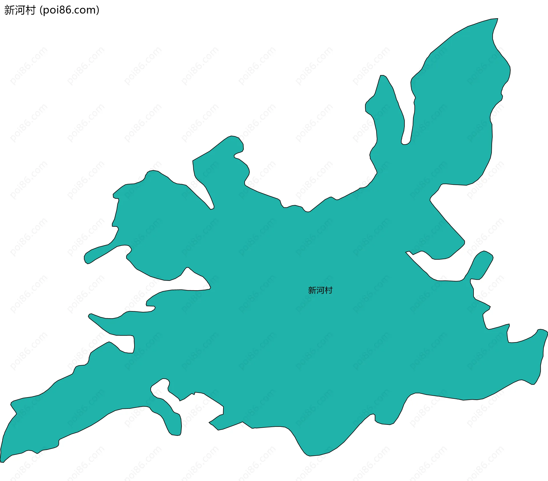 新河村边界地图