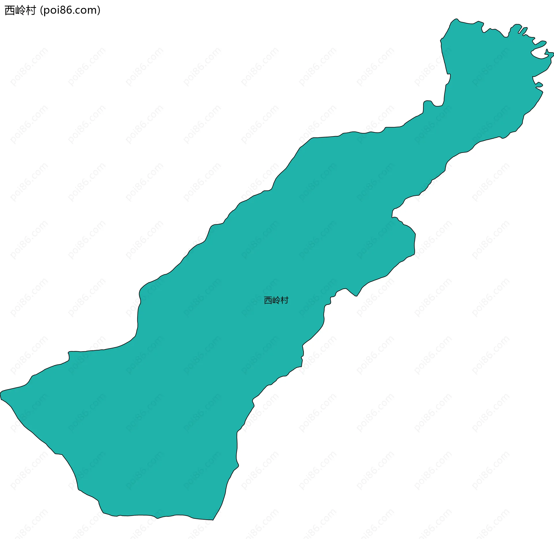 西岭村边界地图