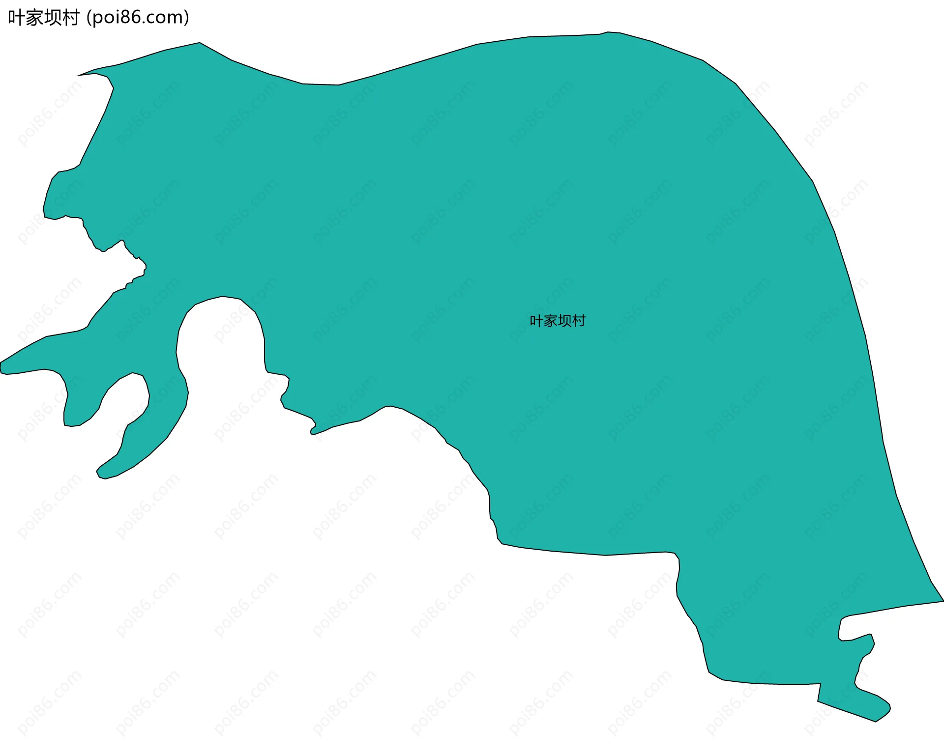 叶家坝村边界地图