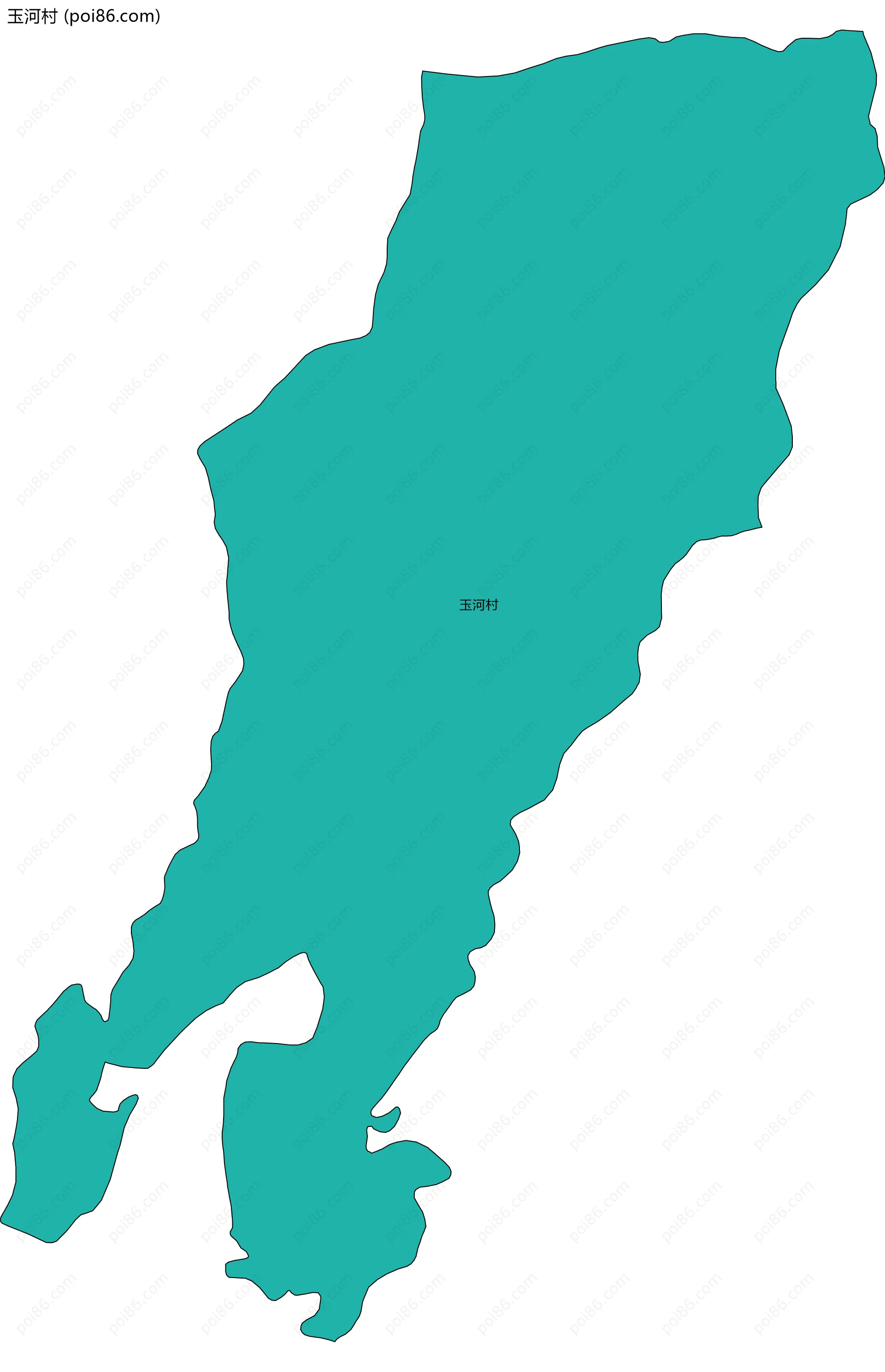 玉河村边界地图