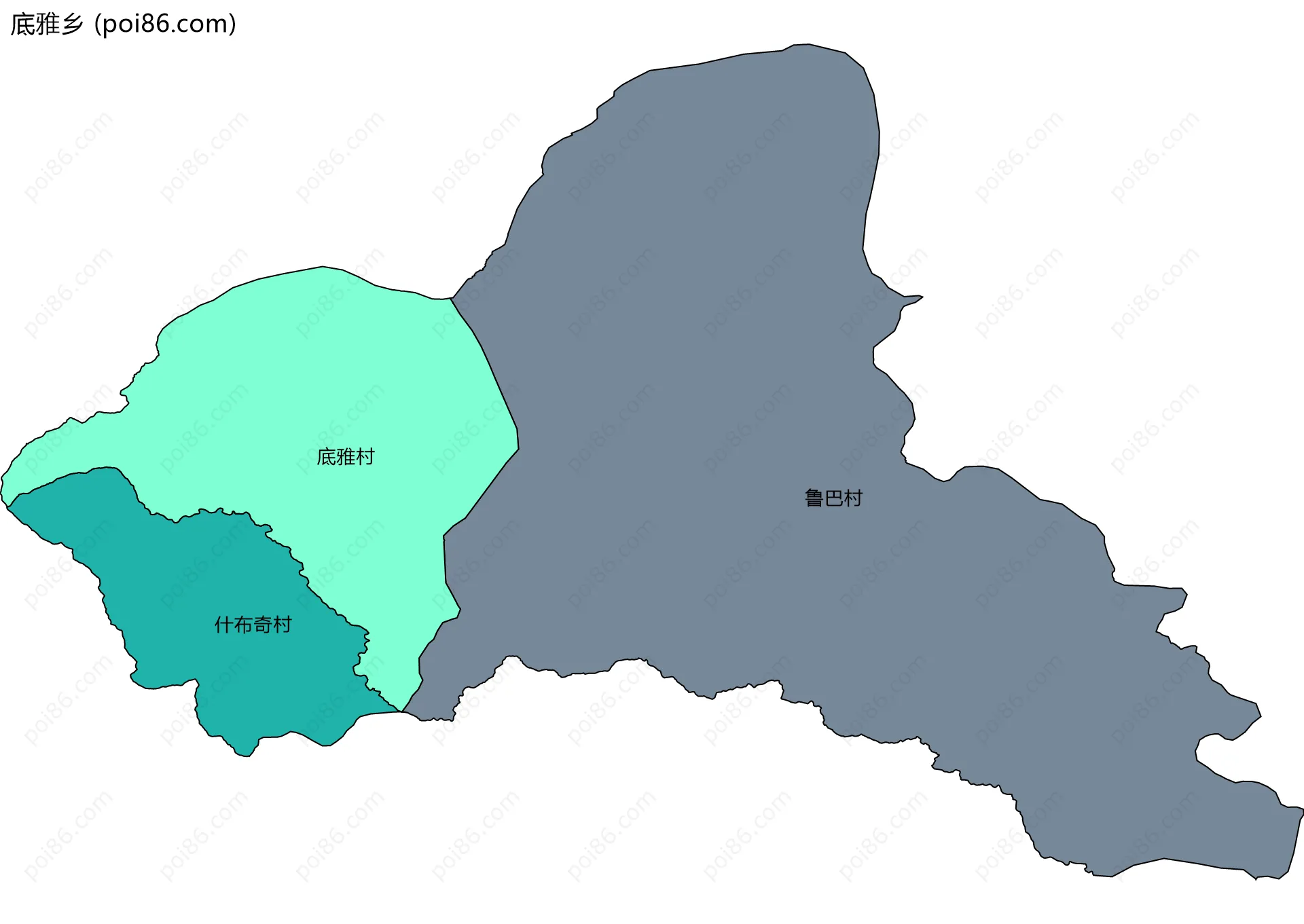 底雅乡边界地图(五级行政区划)