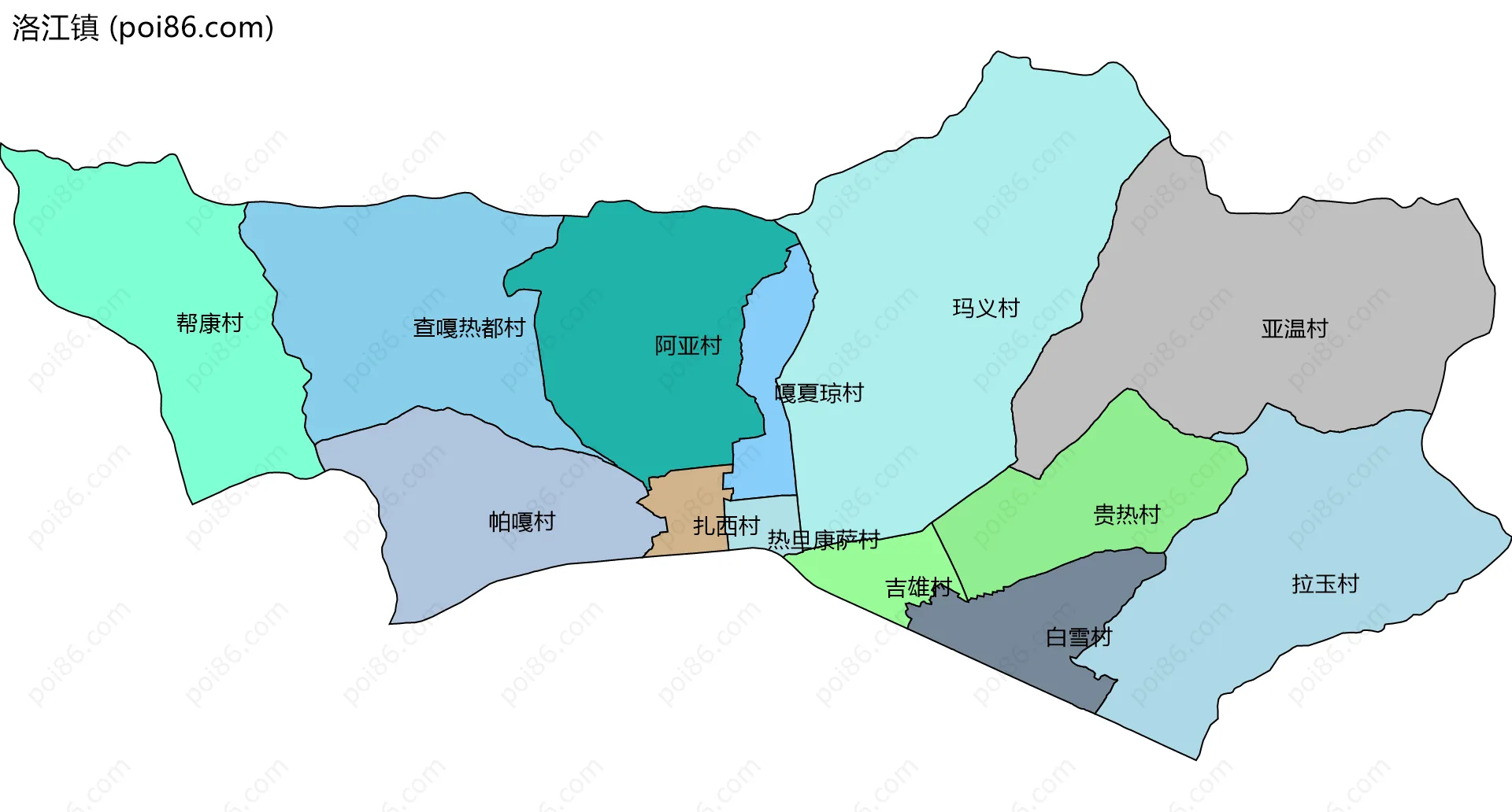洛江镇边界地图(五级行政区划)