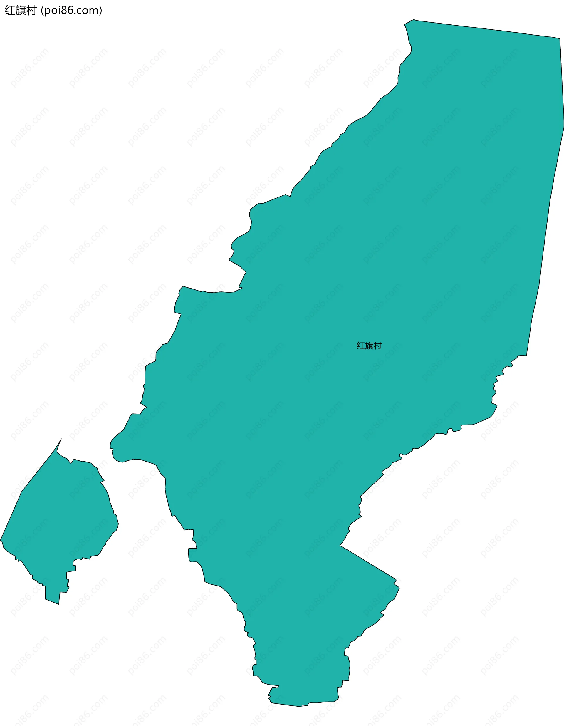 红旗村边界地图