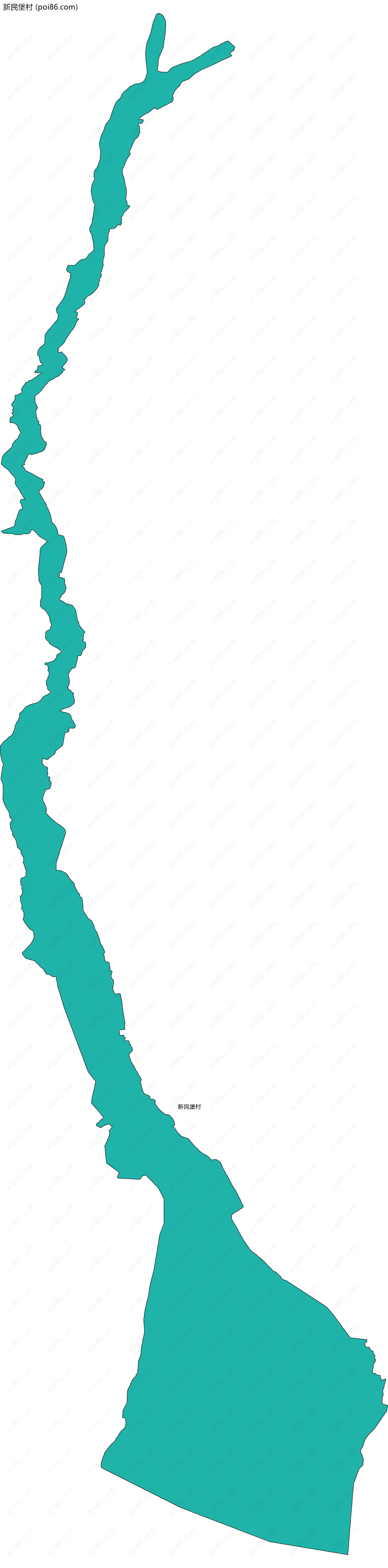 新民堡村边界地图