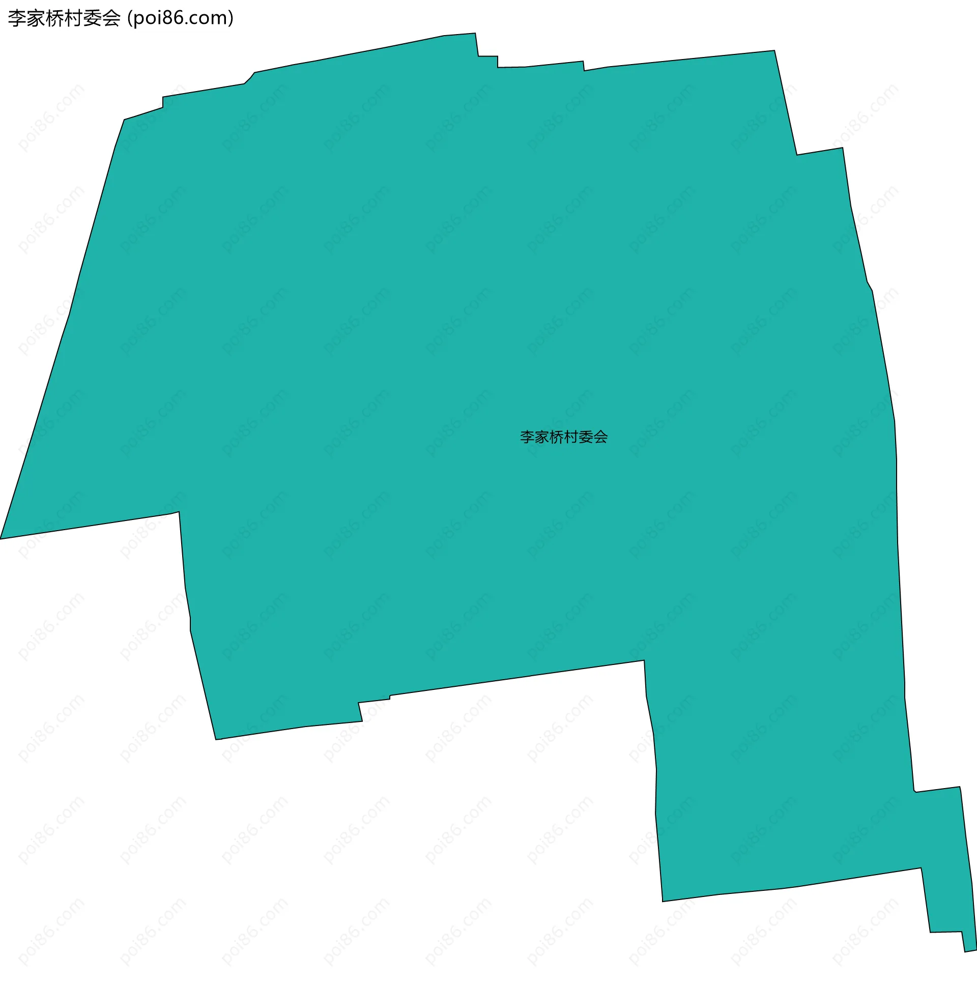 李家桥村委会边界地图