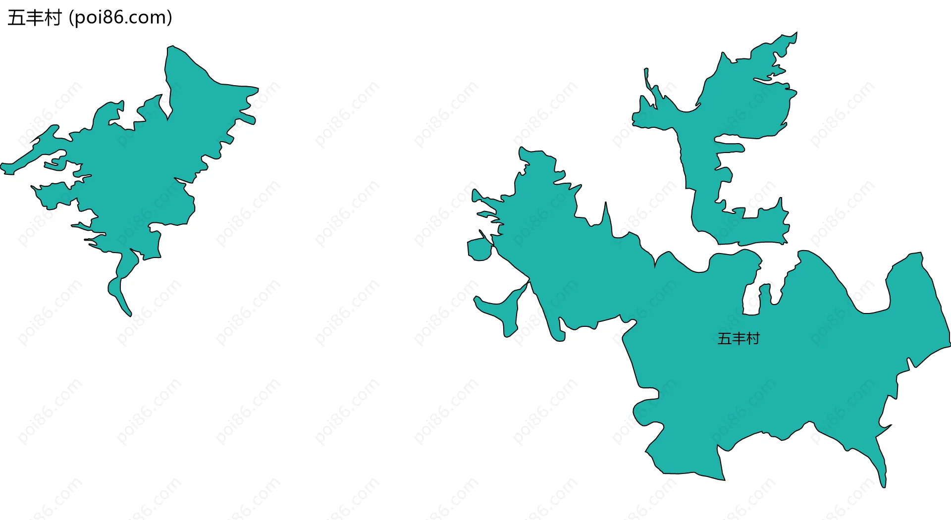 五丰村边界地图