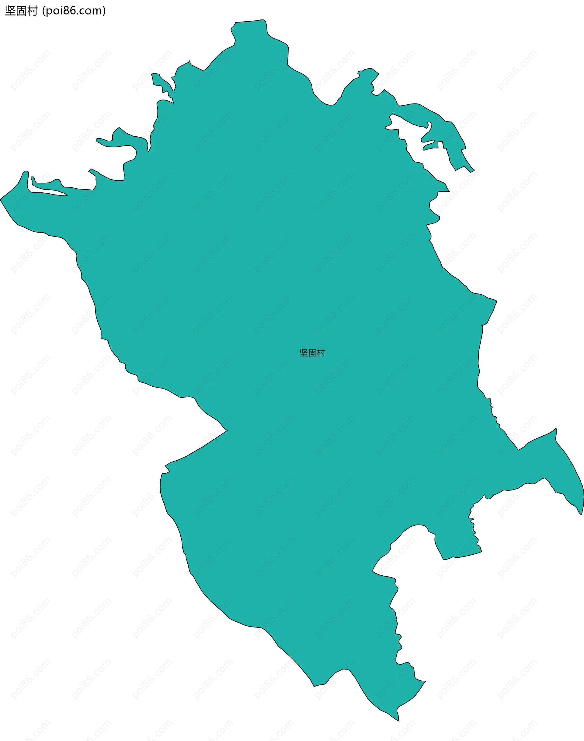 坚固村边界地图
