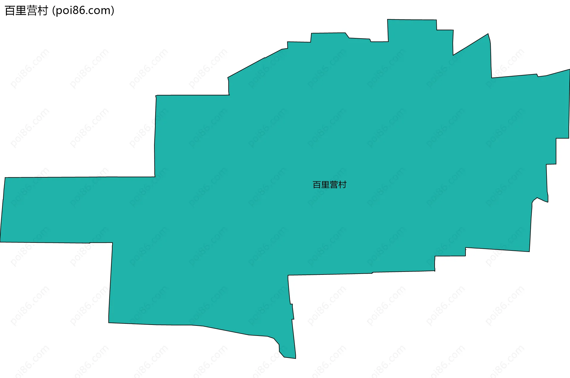 百里营村边界地图