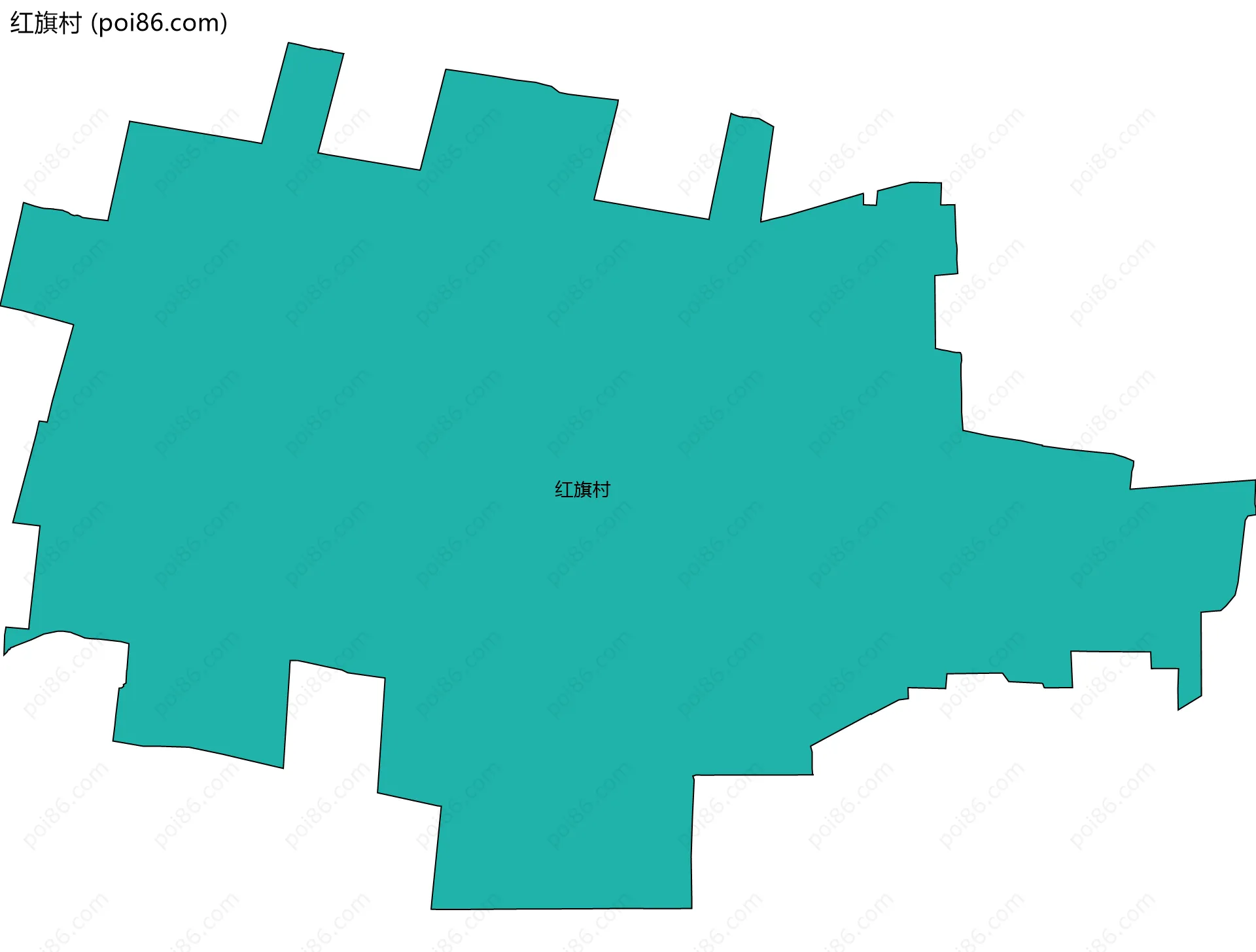 红旗村边界地图