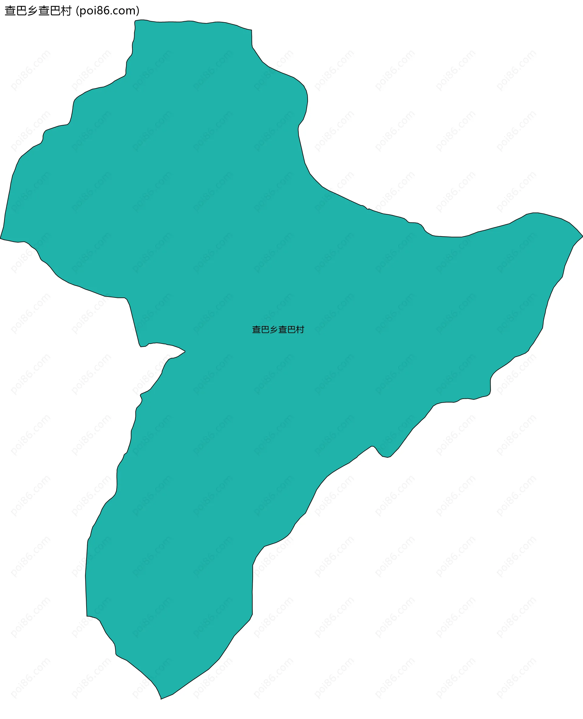 查巴乡查巴村边界地图