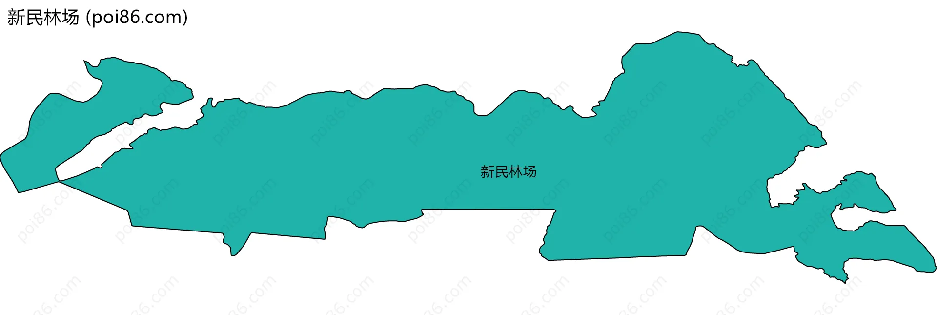 新民林场边界地图(五级行政区划)