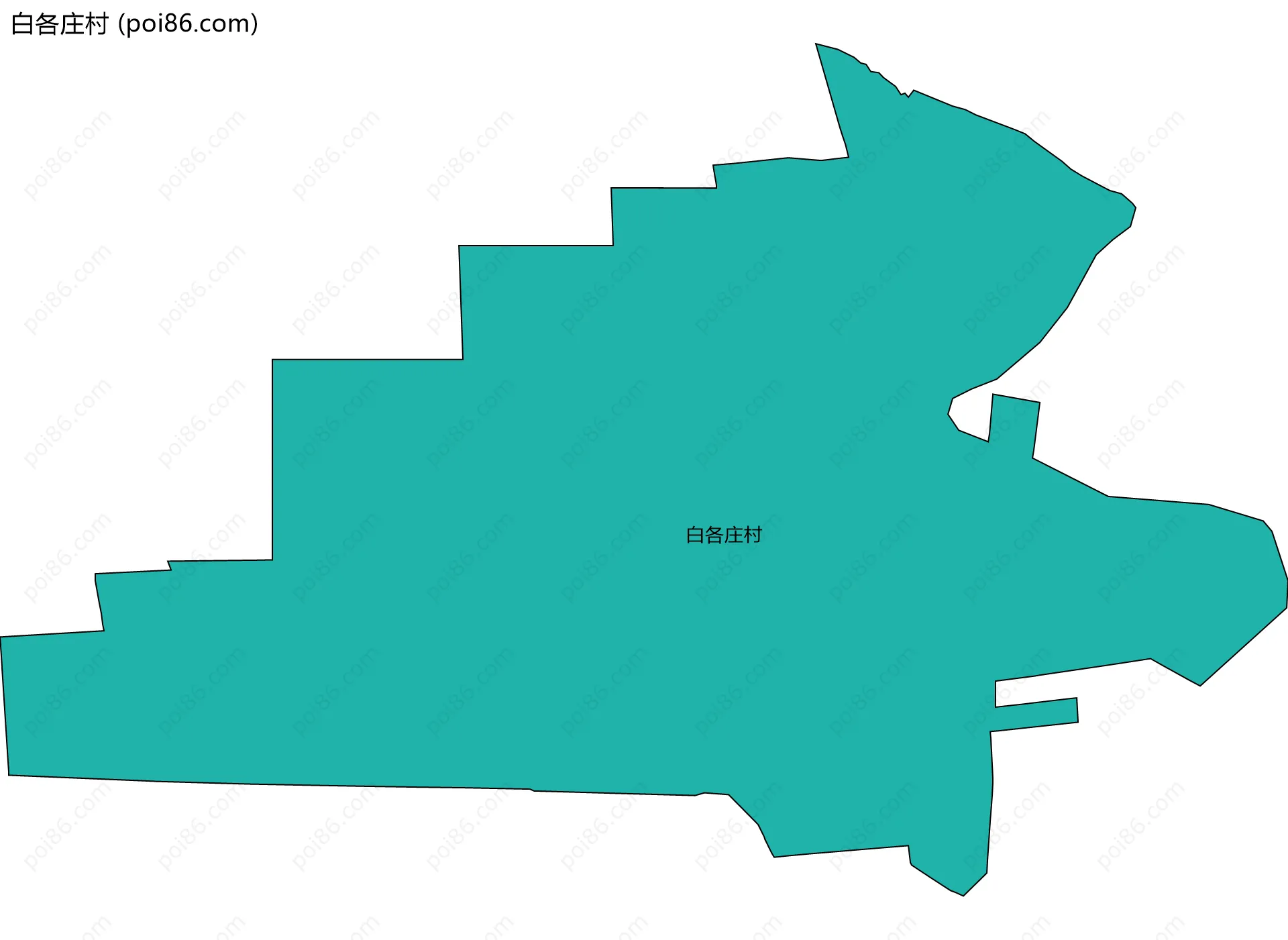 白各庄村边界地图