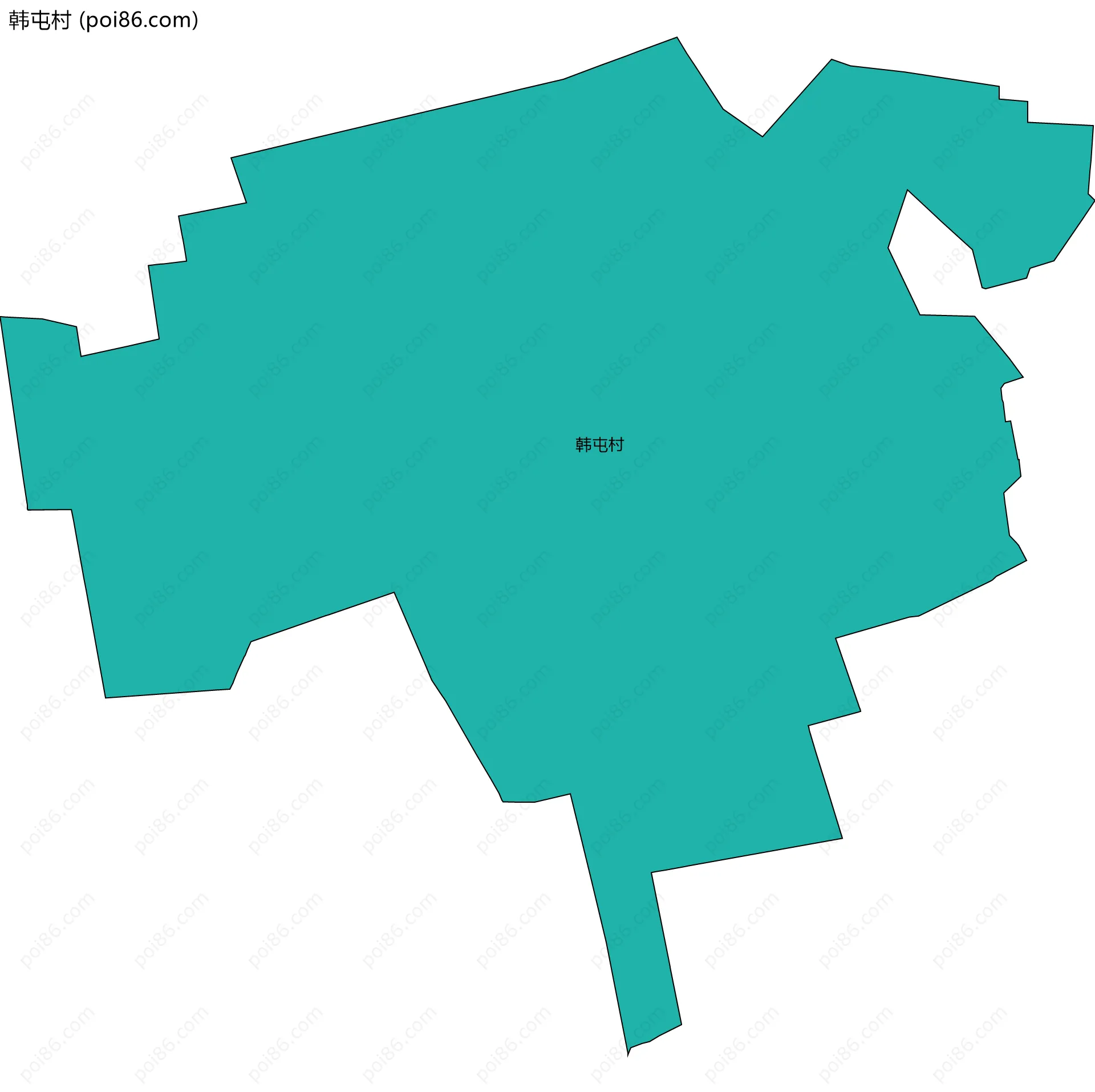 韩屯村边界地图