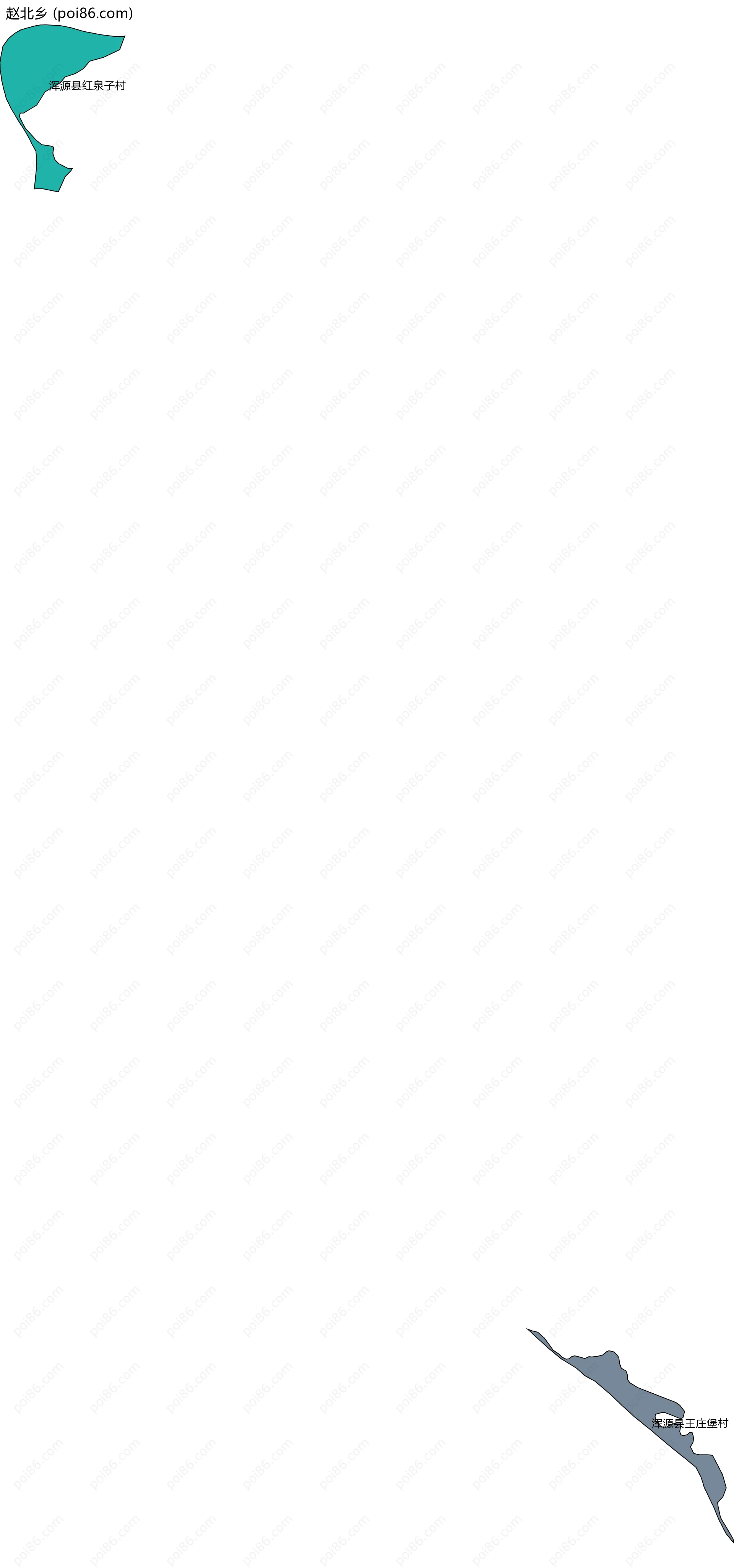 赵北乡边界地图(五级行政区划)