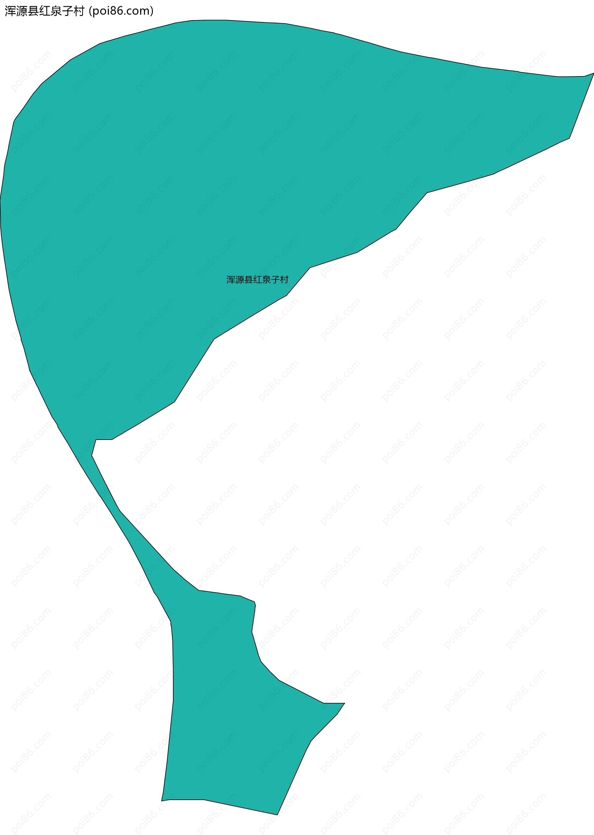 浑源县红泉子村边界地图