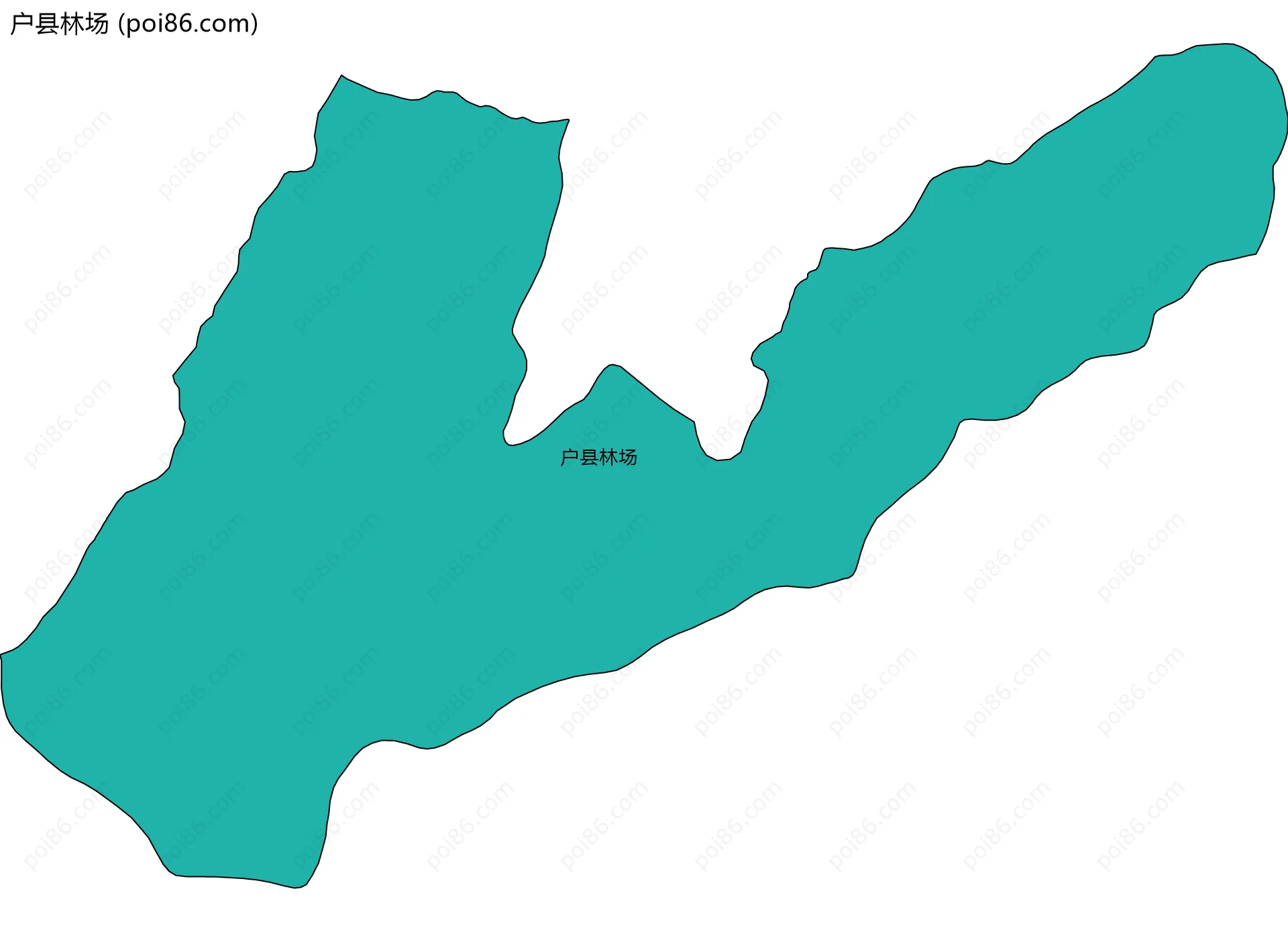 户县林场边界地图(五级行政区划)