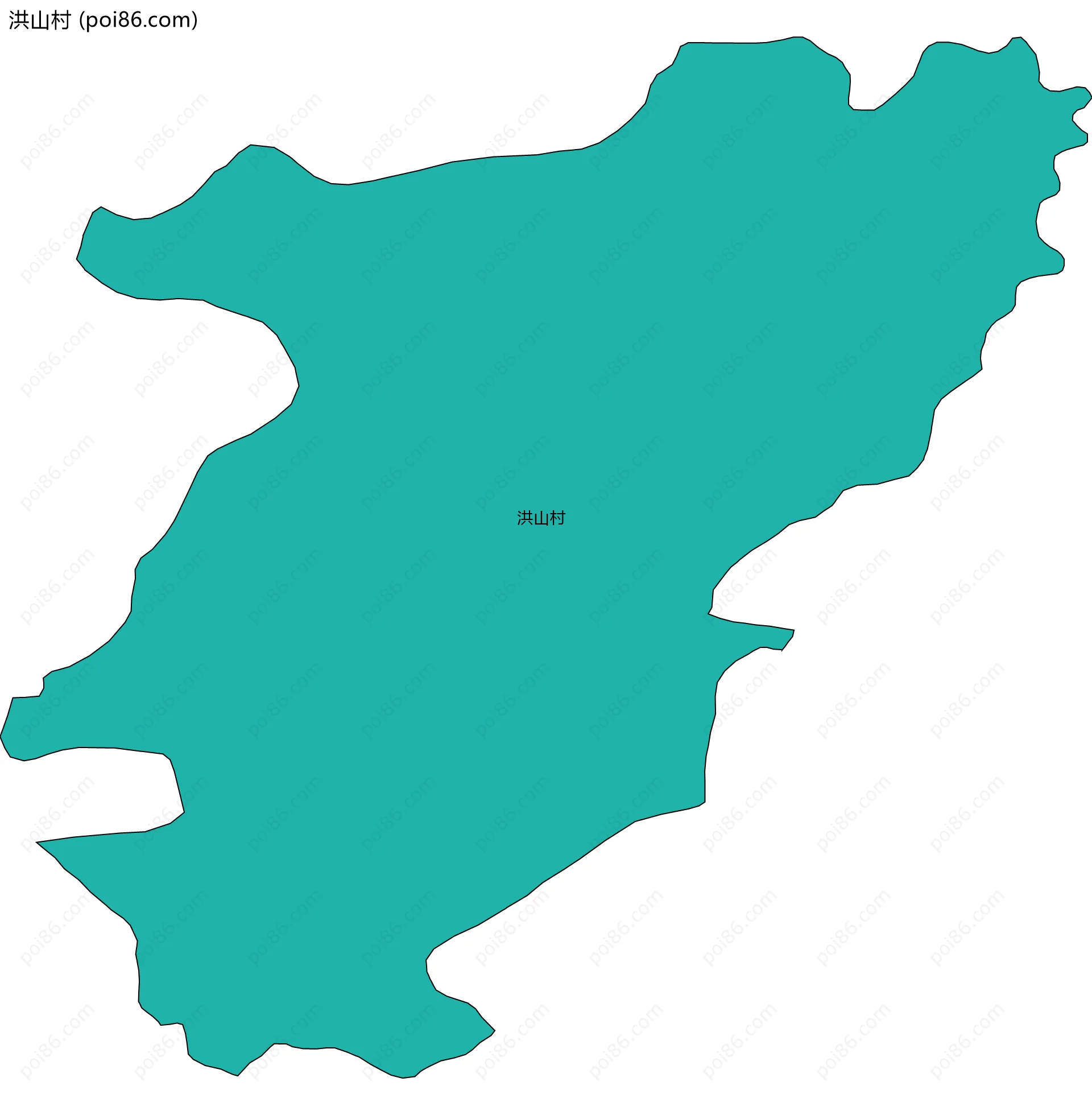 洪山村边界地图