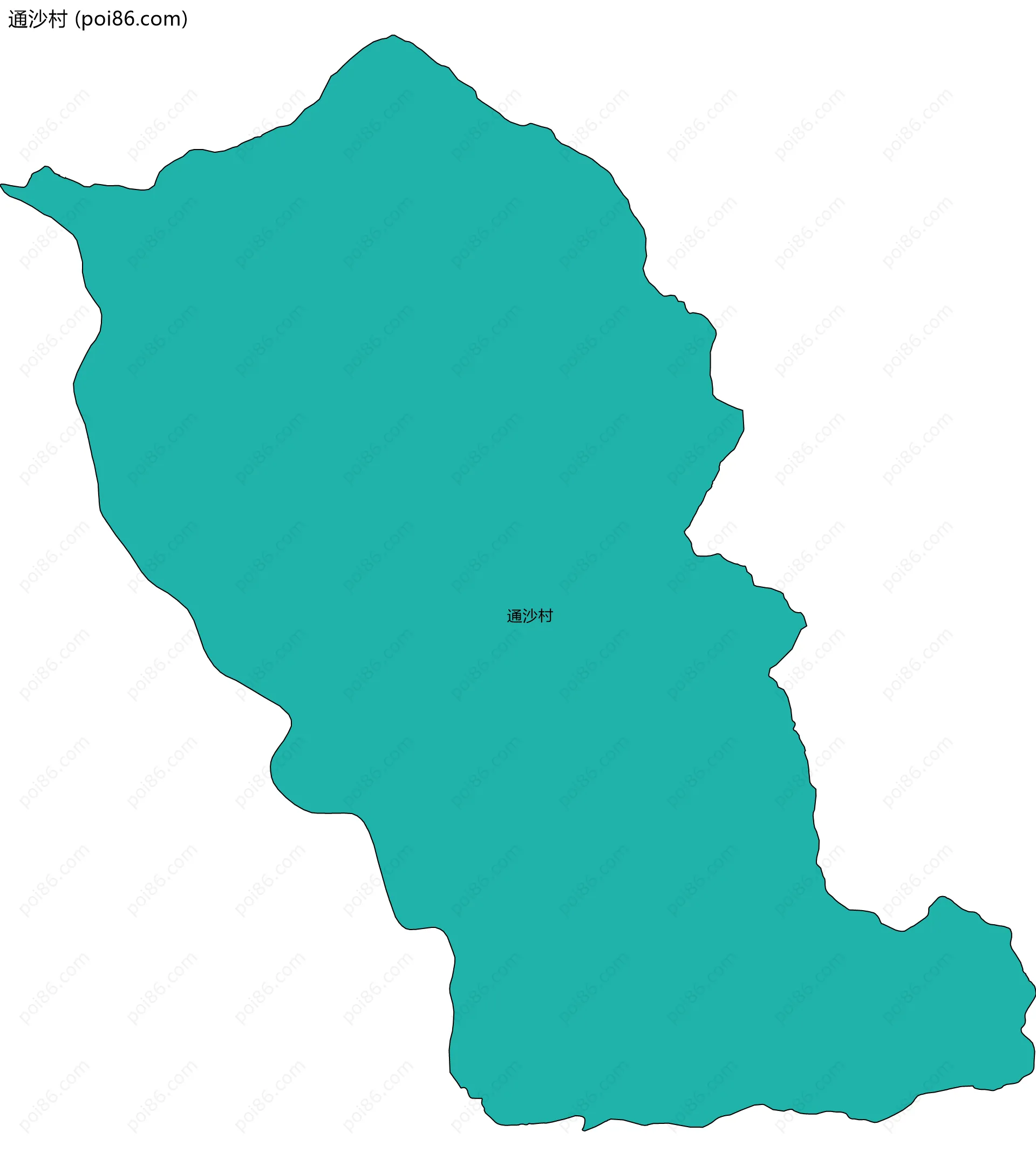 通沙村边界地图