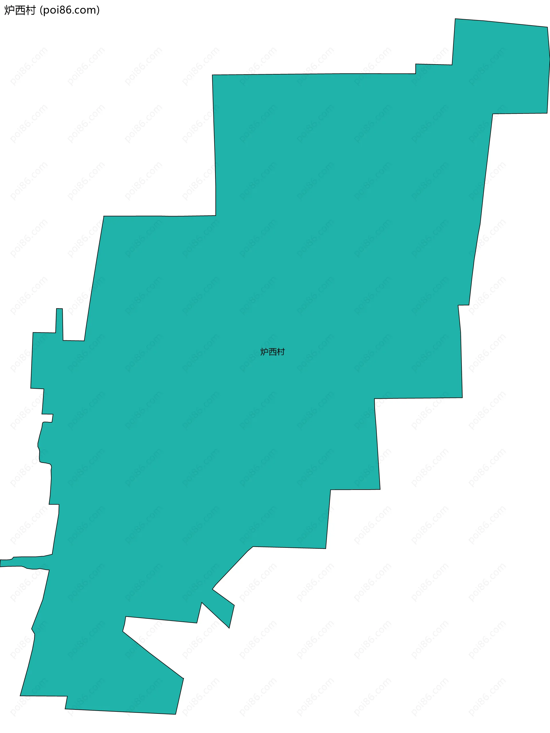 炉西村边界地图