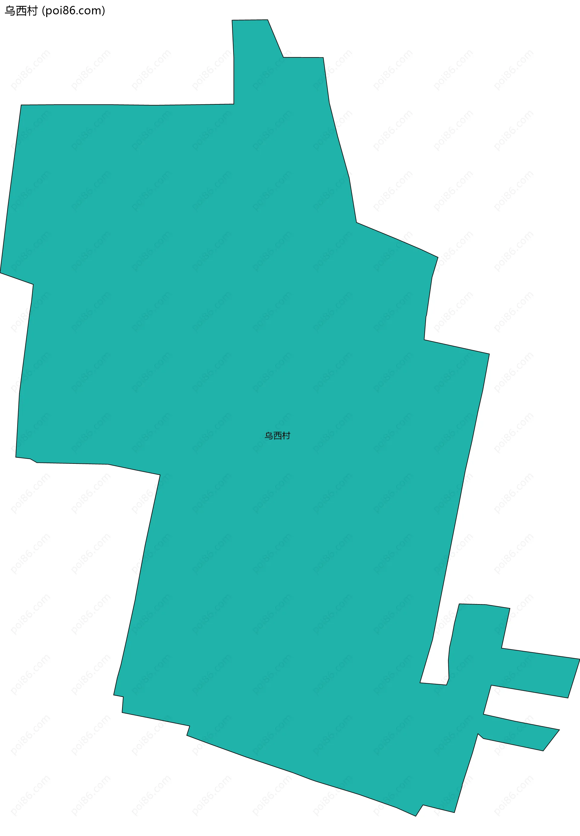 乌西村边界地图