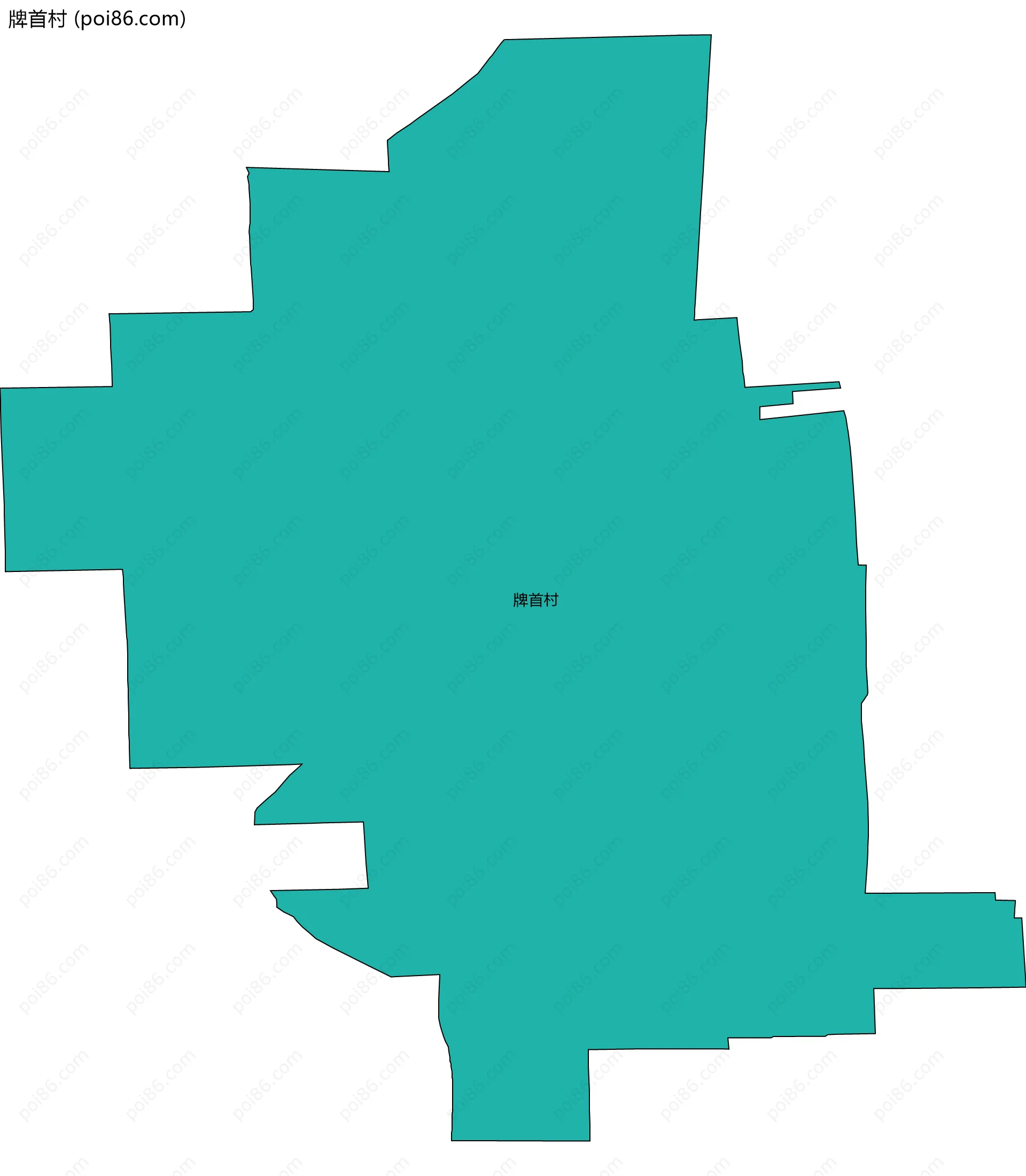 牌首村边界地图