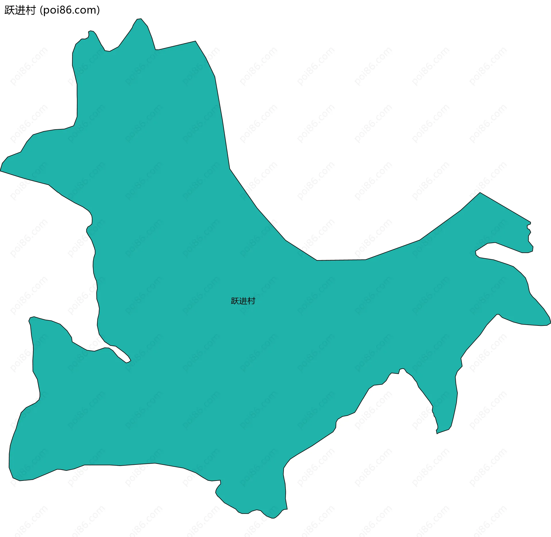 跃进村边界地图