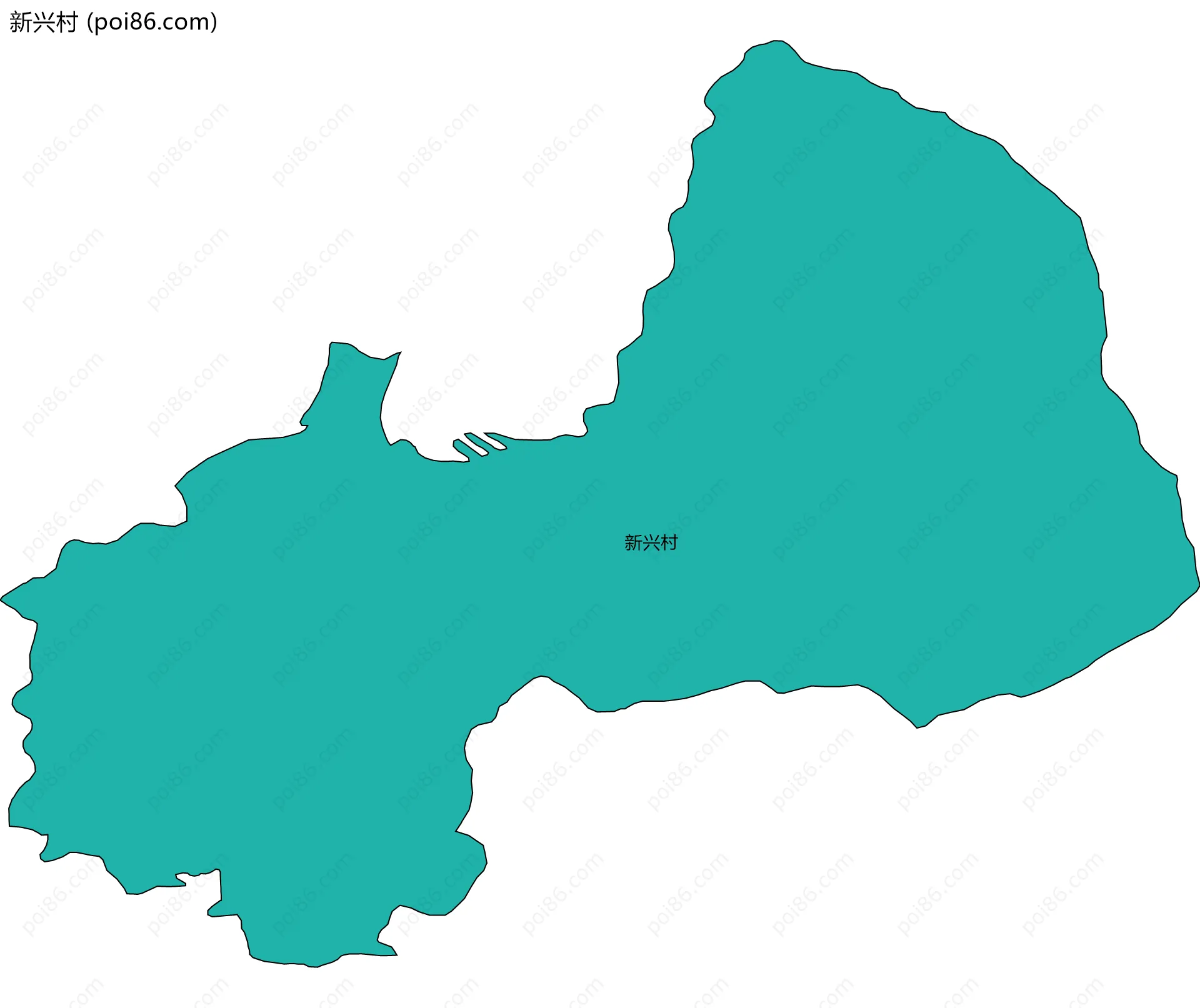 新兴村边界地图