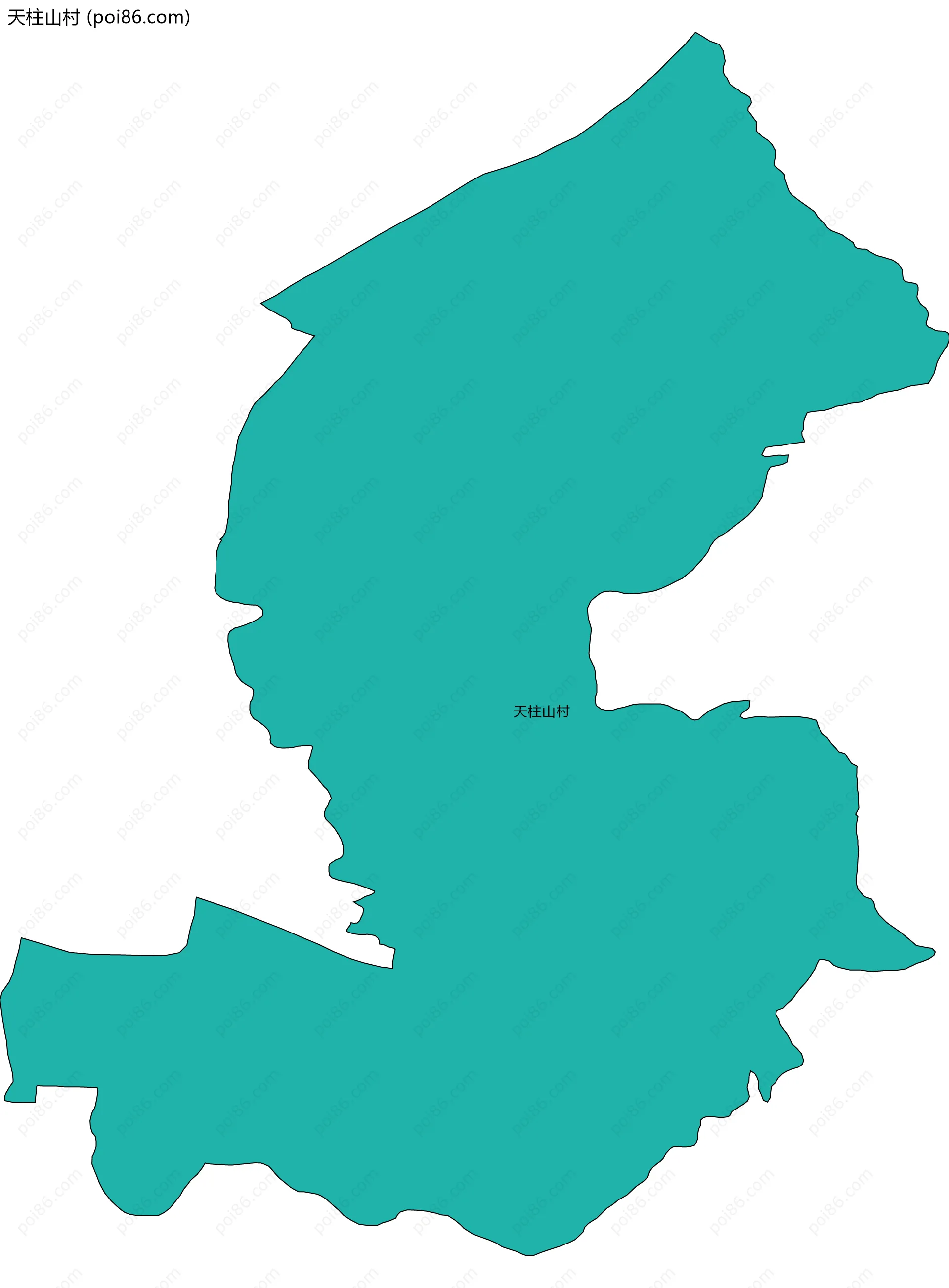天柱山村边界地图