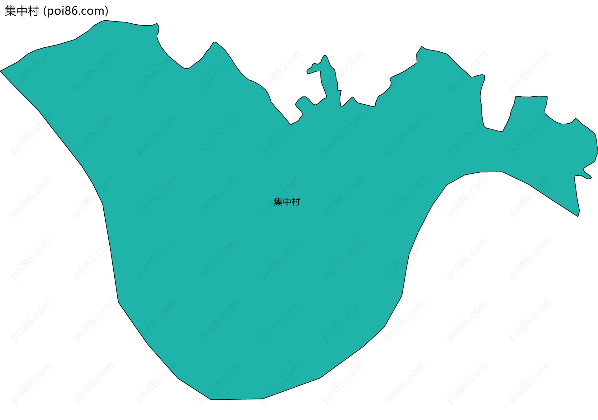 集中村边界地图