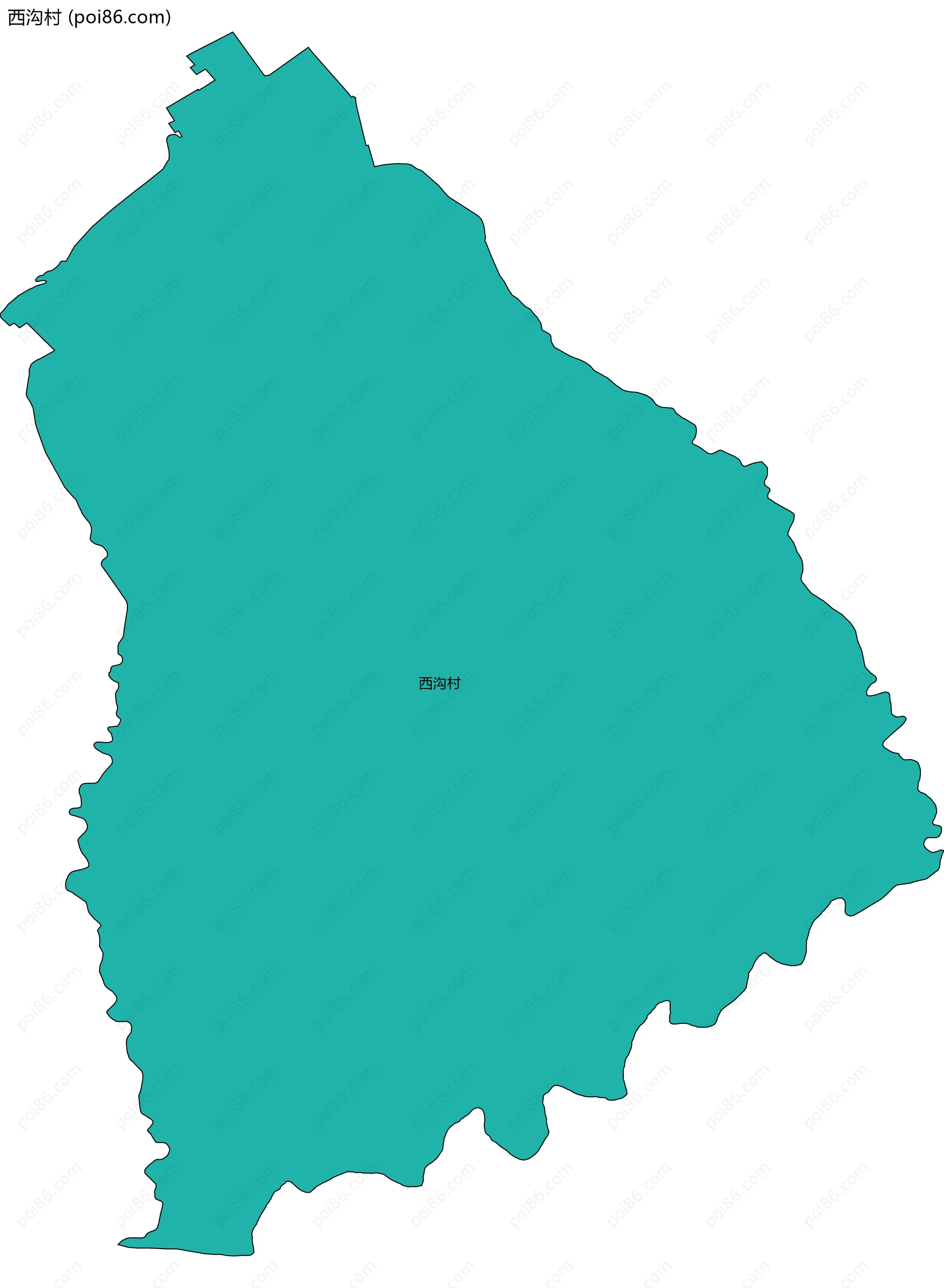 西沟村边界地图