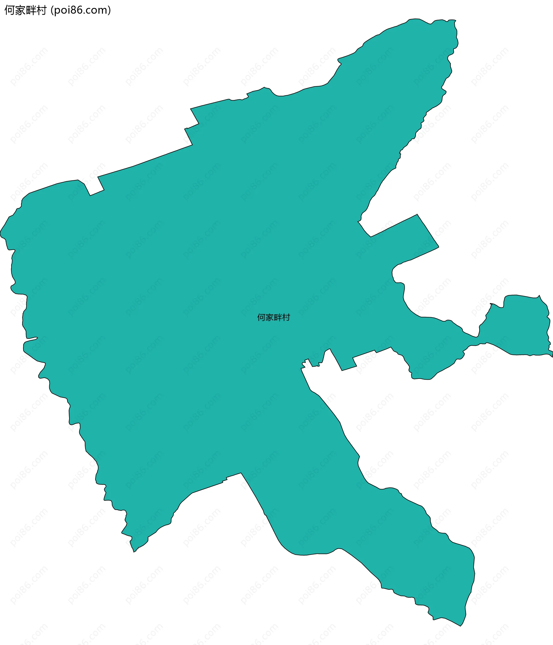 何家畔村边界地图