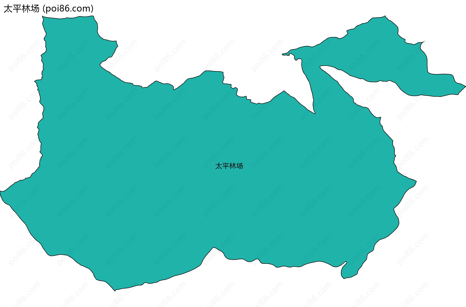 太平林场边界地图(五级行政区划)