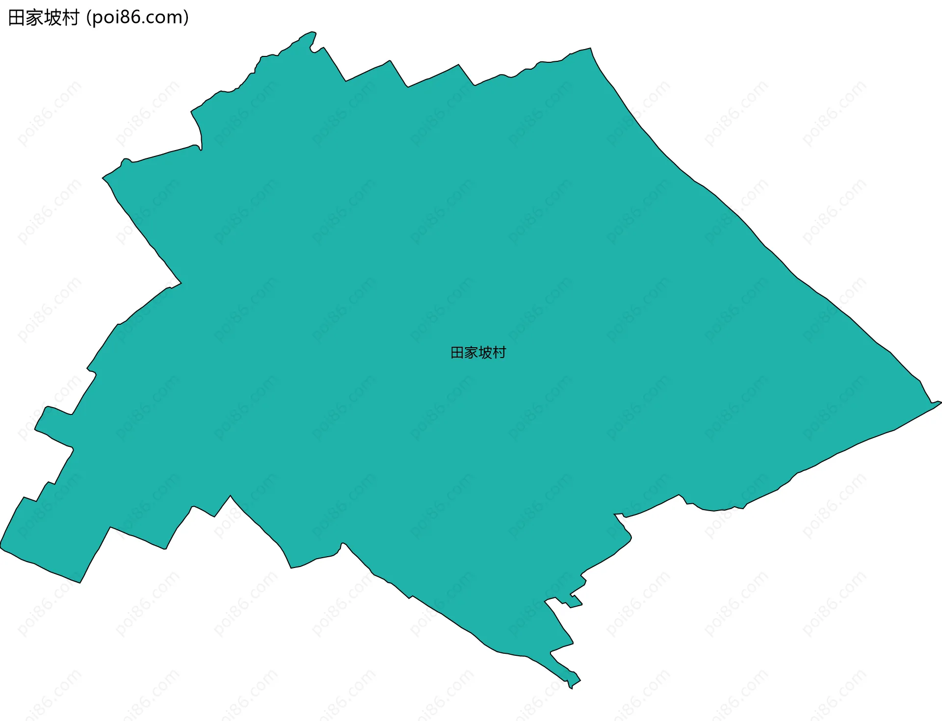 田家坡村边界地图