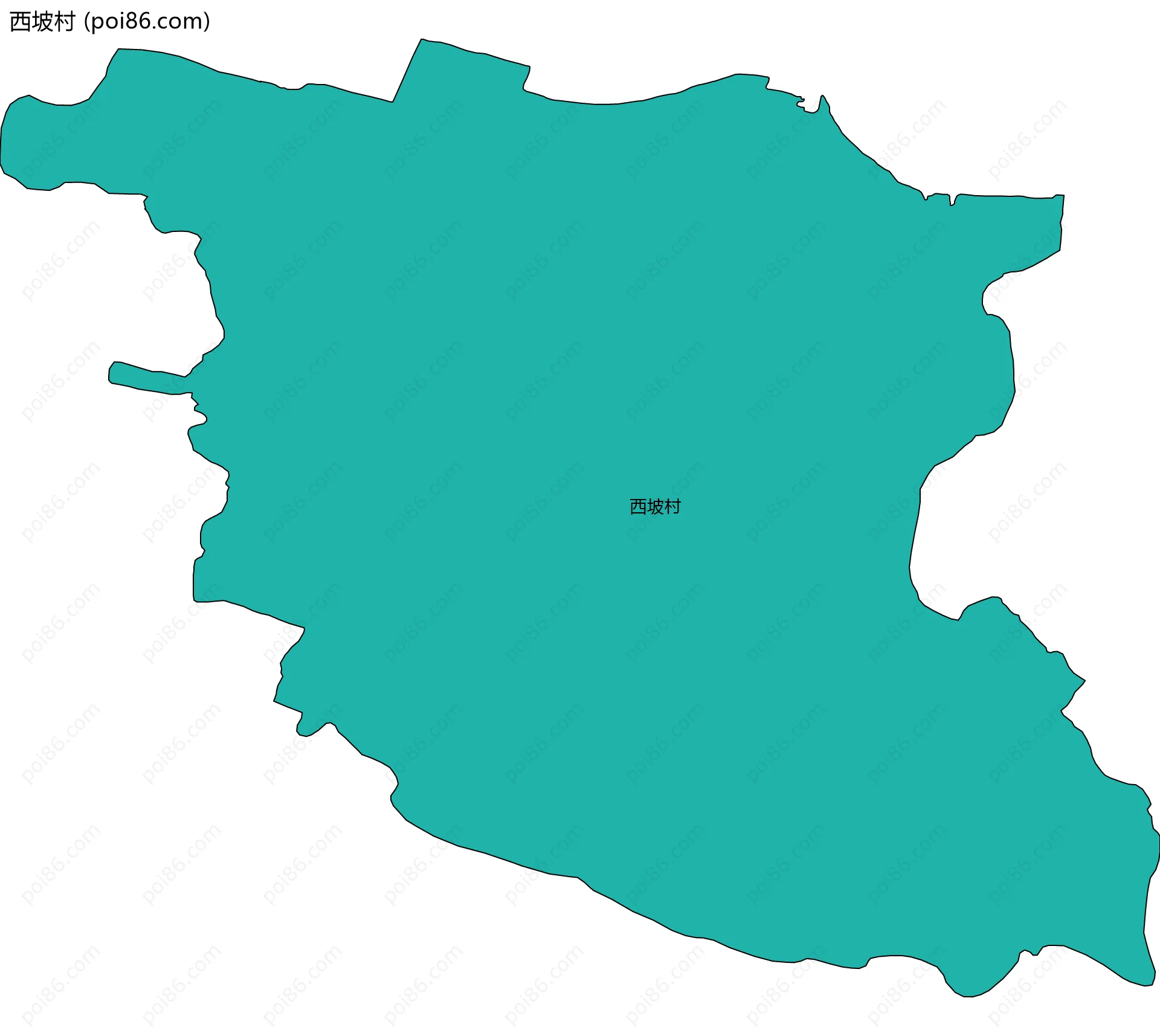 西坡村边界地图