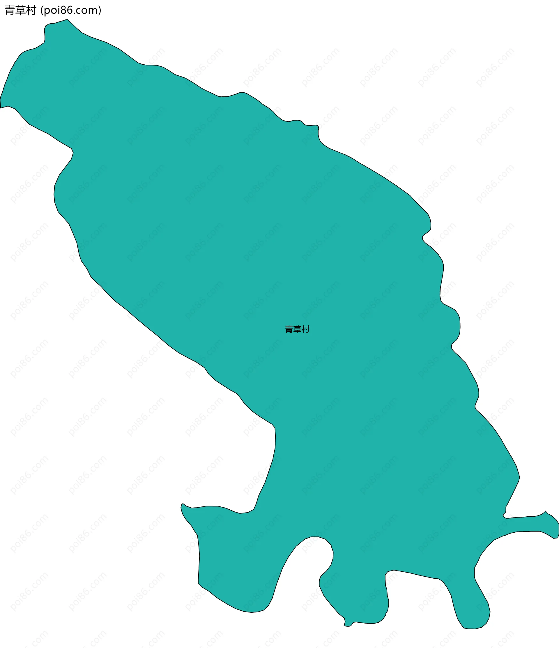 青草村边界地图