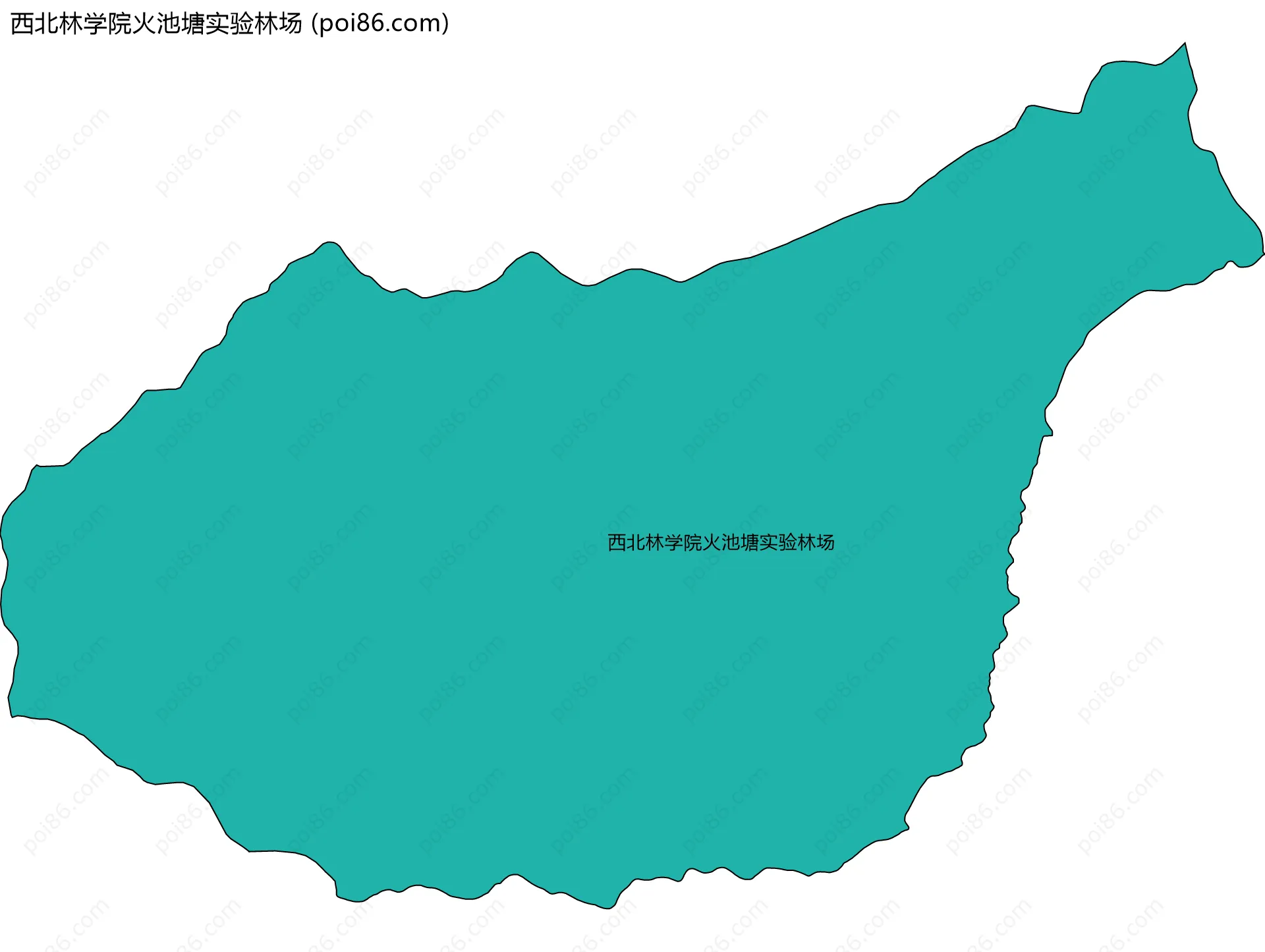 西北林学院火池塘实验林场边界地图(五级行政区划)