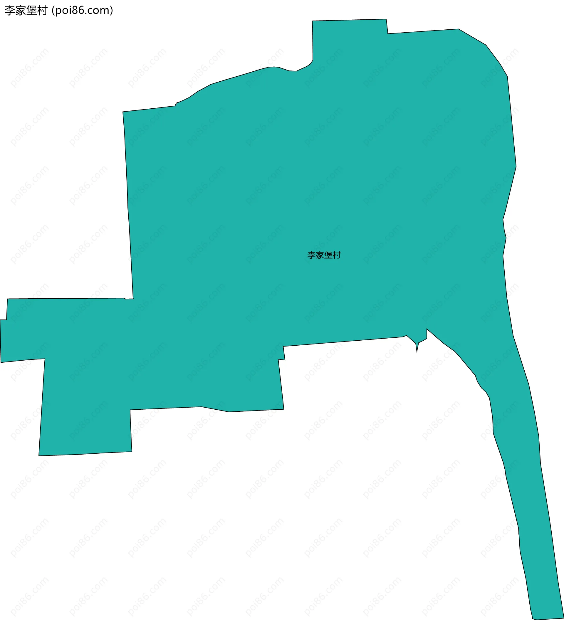 李家堡村边界地图