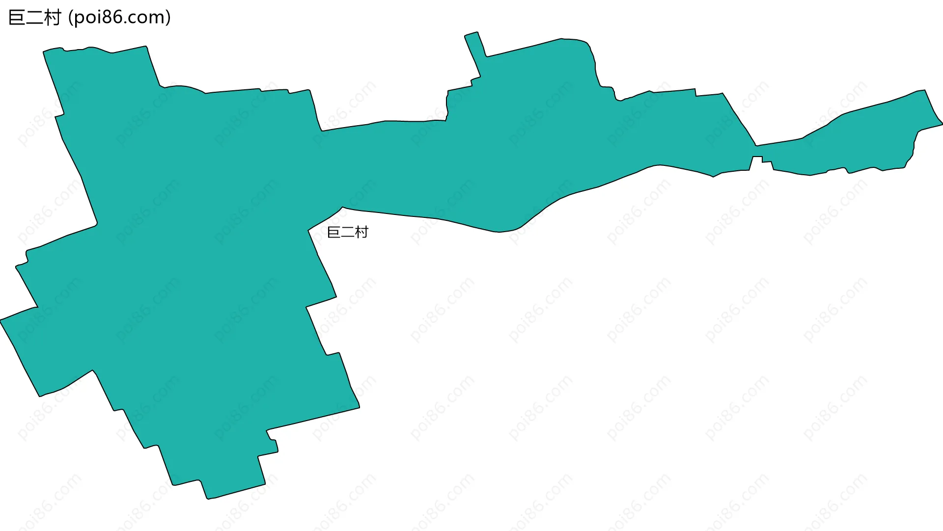 巨二村边界地图