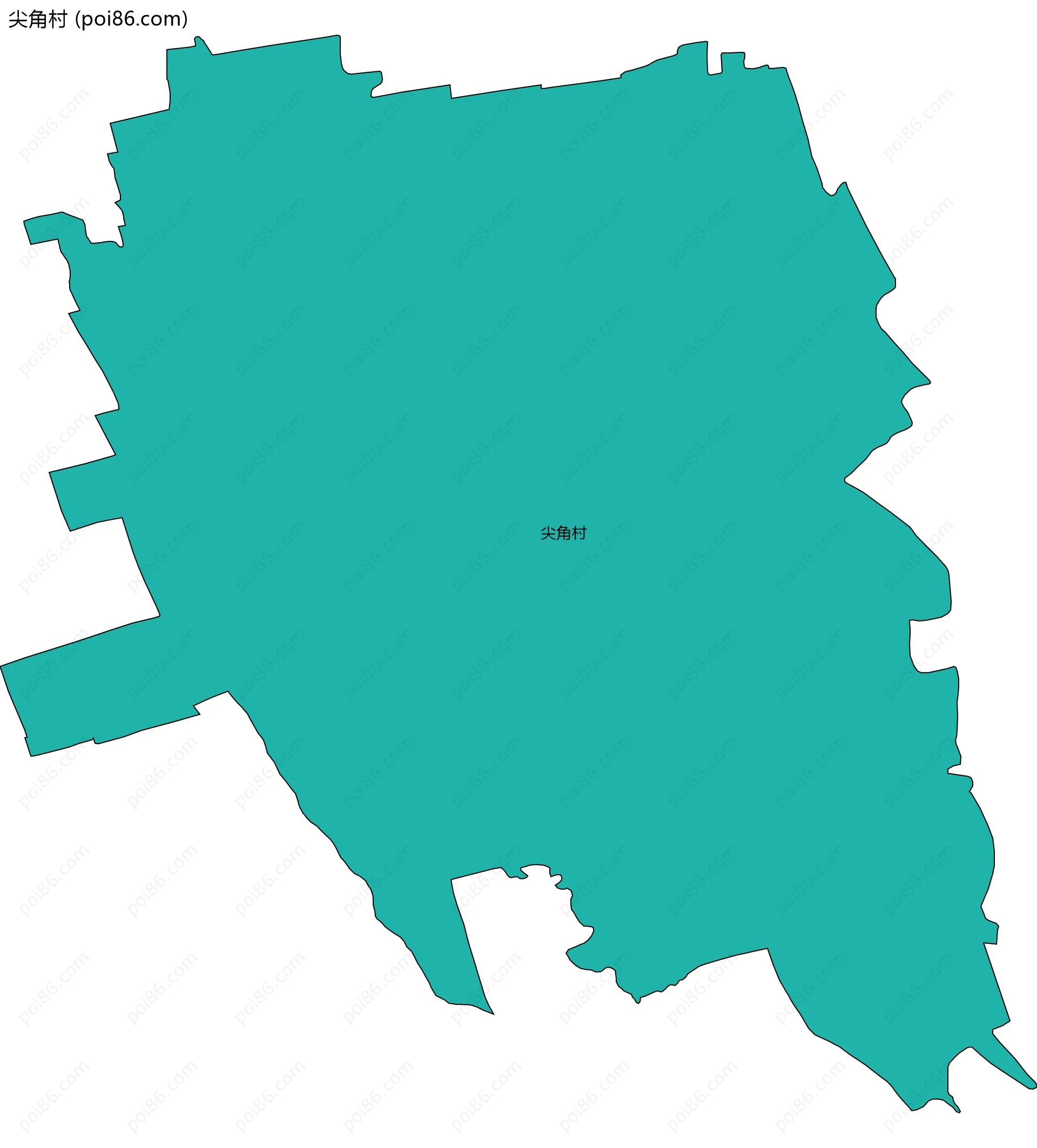 尖角村边界地图